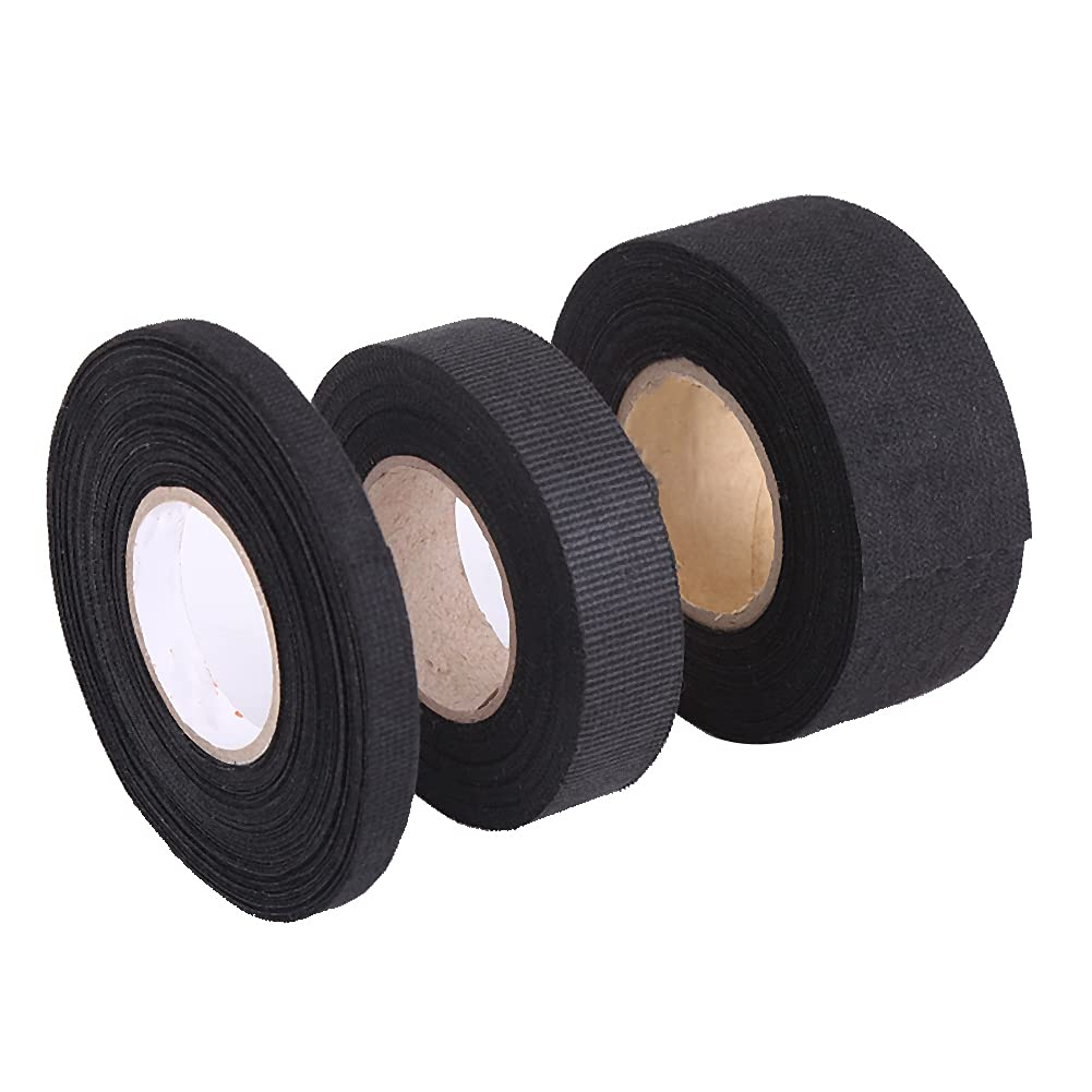 Black Electrical Tape, Automotive Wiring Harness Tape, Self Adhesive Wire Loom Tape, Heat Resistant Tape for Protection Insulation Cable Fixed(32Mm*15M) image number 6