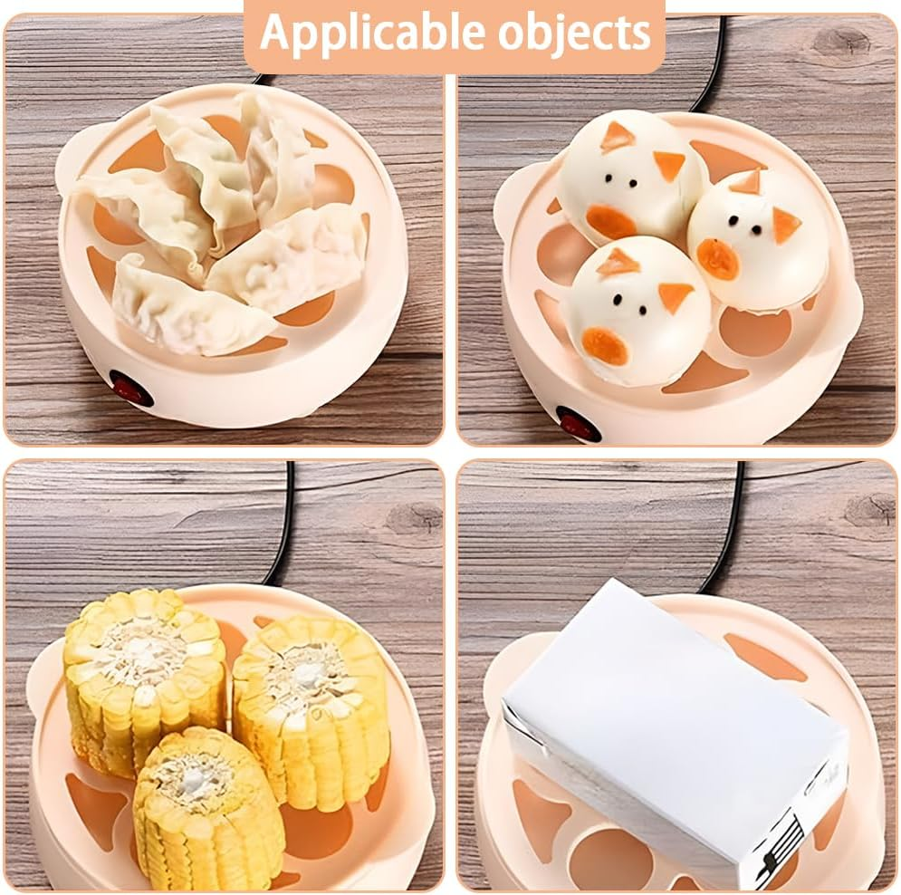 3 Tiers Egg Steamer, Double Layer Rapid Egg Cooker, Mini Egg Cooker Cooks 18 Eggs Perfectly with One-Button Operation for Vegetables Dumplings Buns with Automatic Shut Off, Noise Free (3 Tiers) image number 6