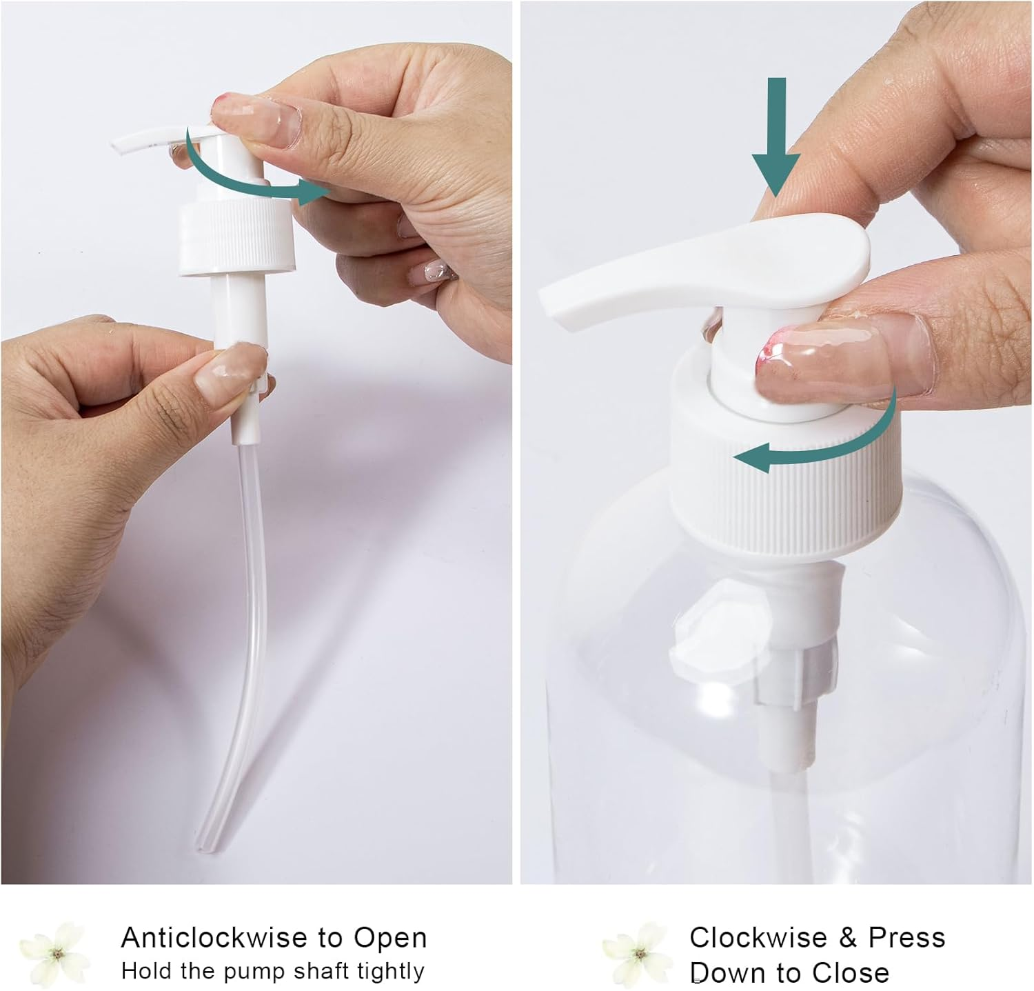 Yebeauty Pump Bottle Dispenser, 2 Pack 13.5Oz/400Ml Dish Lotion Soap Dispenser Plastic Liquid Shampoo Container for Bathroom Kitchen Hotel Body Wash, Clear image number 6