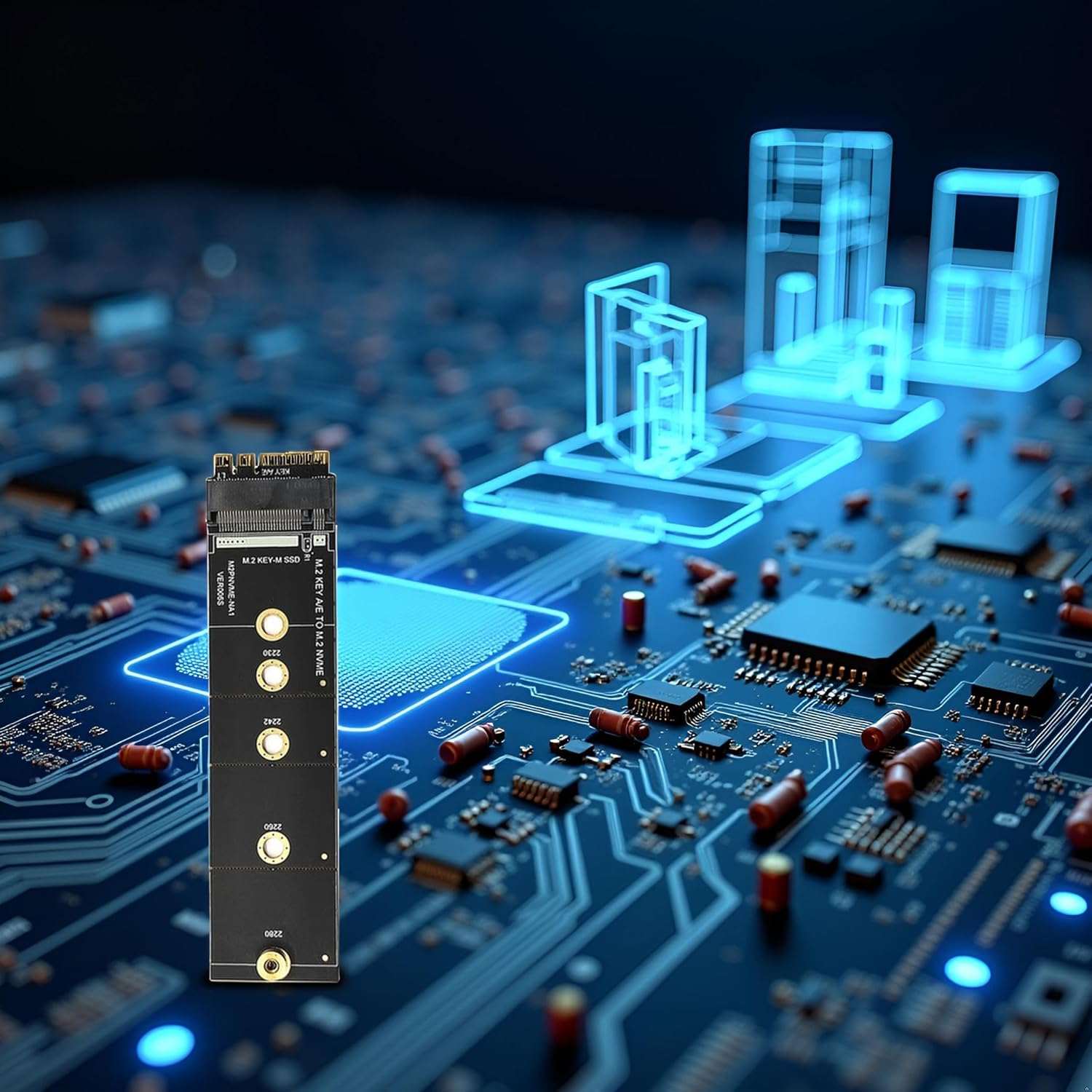 Black Wireless for M.2 A/E for Key Slot to for M.2 for M for Key Wifi Bluetooth-Compatible Adapter for Nvme PCI for Express M.2 Nvme Ssd Adapter Card M2 Key A-E to M2 NVME Adapter Converter Card To image number 1