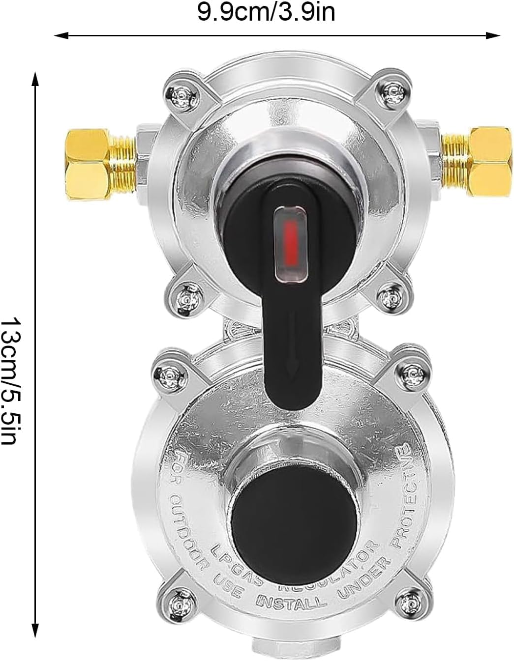2 Stage Propane Regulator | Trailer Propane Regulator with 18 Inch Hose - Automatic Changeover 2-Stage Adapter with Gauge for Travel House Grill Trailer