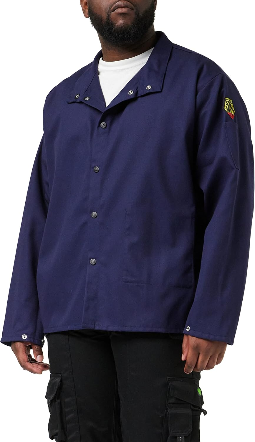Black Stallion REVCO - FN9-30C-M FN9-30C 30" 9Oz. Navy FR Cotton Welding Jacket, Large (Medium) image number 4