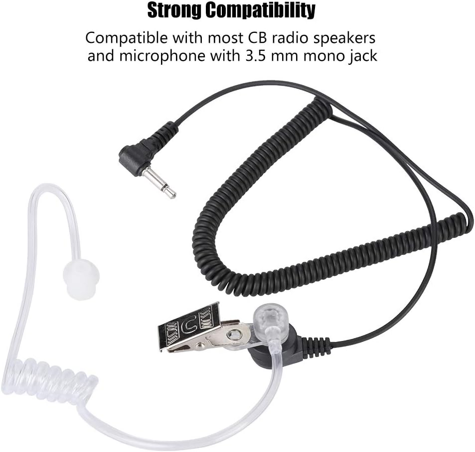 Eacam Air Duct Walkie-Talkie Earphone Earbuds for Radio Speakers, anti Noise, Radiation Resistant. Ideal for Atvs, Skis, Race Games, Security, Surveillance. Transparent, Easy Hidden, image number 3