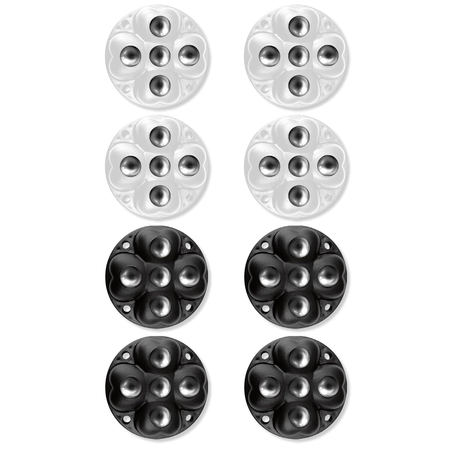 NILLOS Mini Caster, 8 PCS Sticky Pulley Wheels for Trash Can, Furniture, Storage Box (5 Cm/1.96 In) image number 6