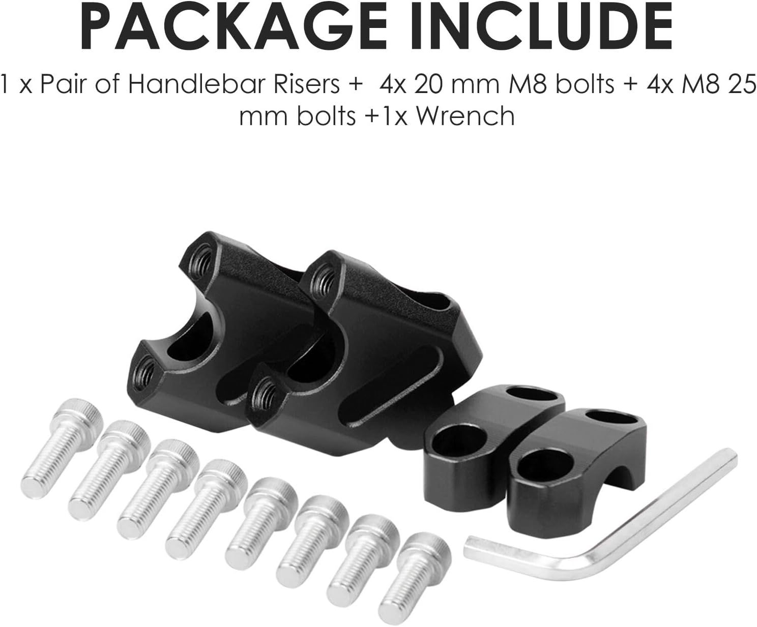 7/8" Universal Handlebar Bar Risers Motorcycle Bar Clamps 7/8" Bar for Motorbike Pit Dirt Bikes Black Riser Height 38Mm (1.5 "), 18Mm (0.71") Backward or Forward image number 3