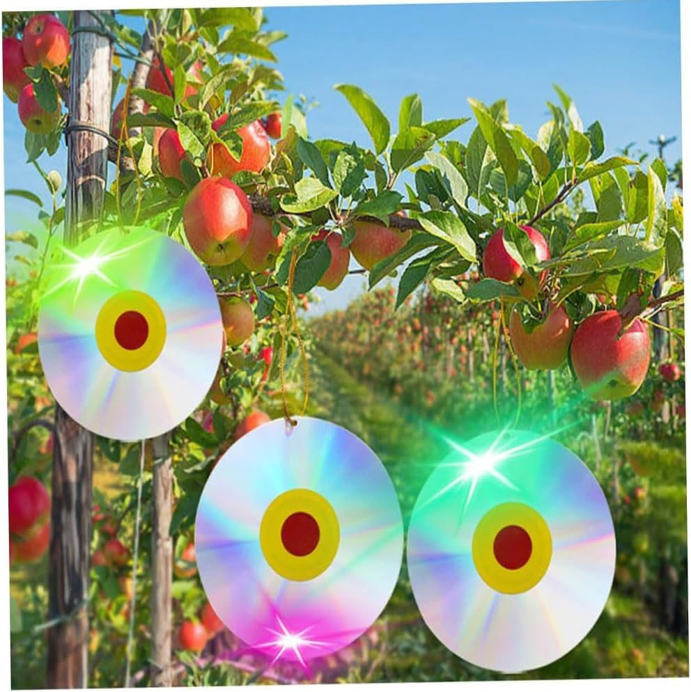 4Pcs Double Sided Reflective Bird Deterrent Discs Wind Activated Scare Devices for Pigeons, Ducks and Crows, Outdoor Garden Decorations, Durable and Effective Pest Control Solution image number 4