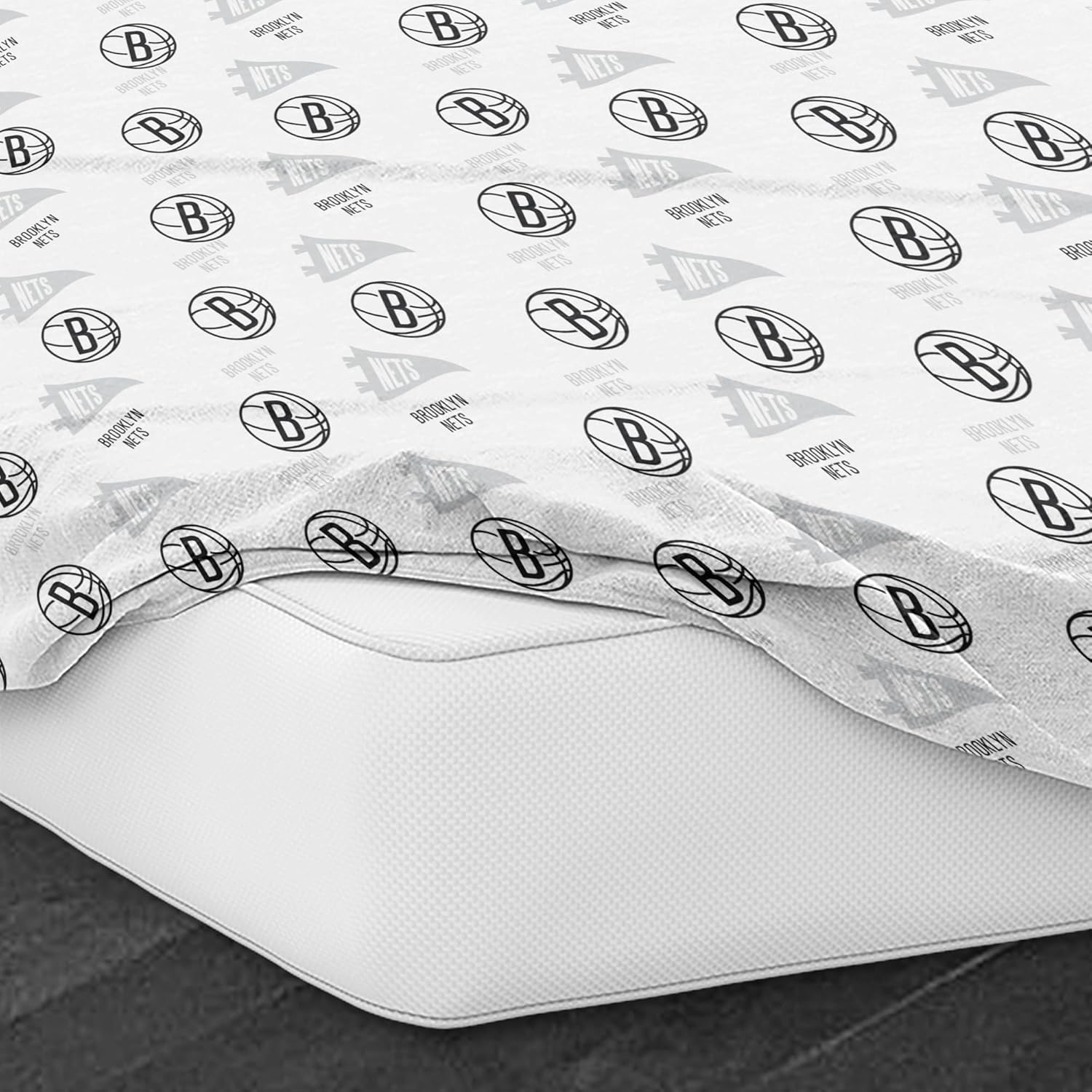 Northwest Officially Licensed Brooklyn Nets NBA Full Size Sheet Set &ndash; Soft Team Logo Bedding for Dorms, Bedrooms, Fan Caves & Game Day Style image number 6