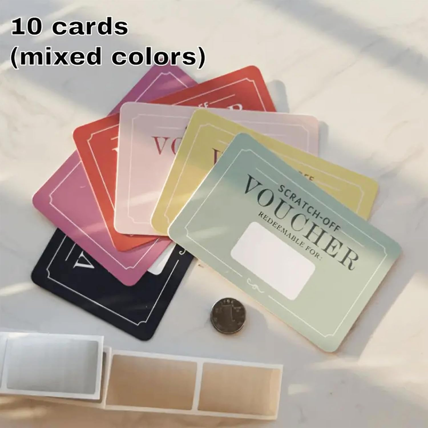 Scratch-Off Love Coupons, Couple Date Cards, Portable Game Props, 24 Cards with Fun Surprises, Perfect for Romantic Game, 4.25X2.76 Inches, Multicolor, 1 Set image number 3