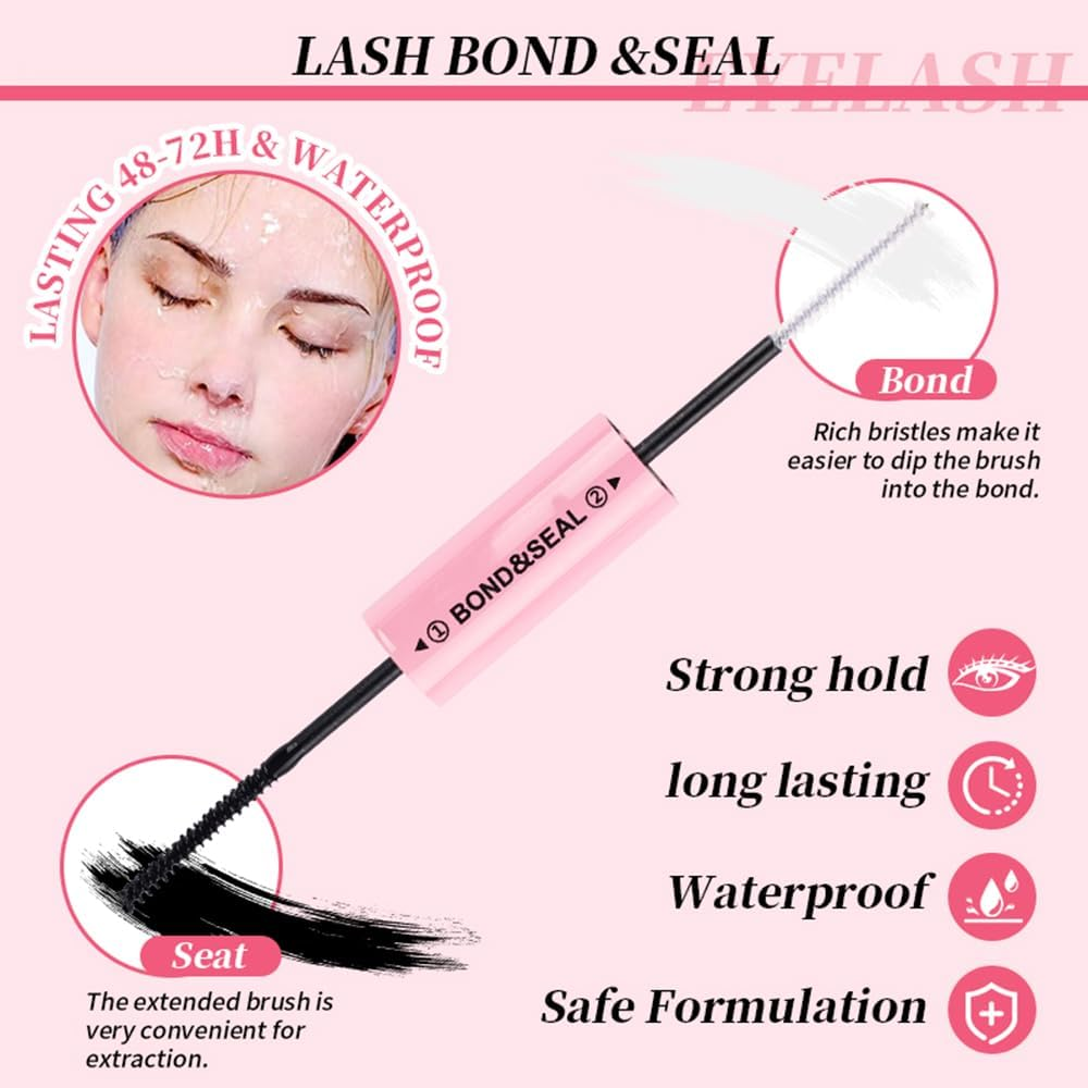 Natural Lash Extension Kit 240Pcs Lash Clusters Kit Eyelash 8-16MM Individual with Bond and Seal Glue and Eyelash Tweezers DIY at Home by Chilvure image number 4