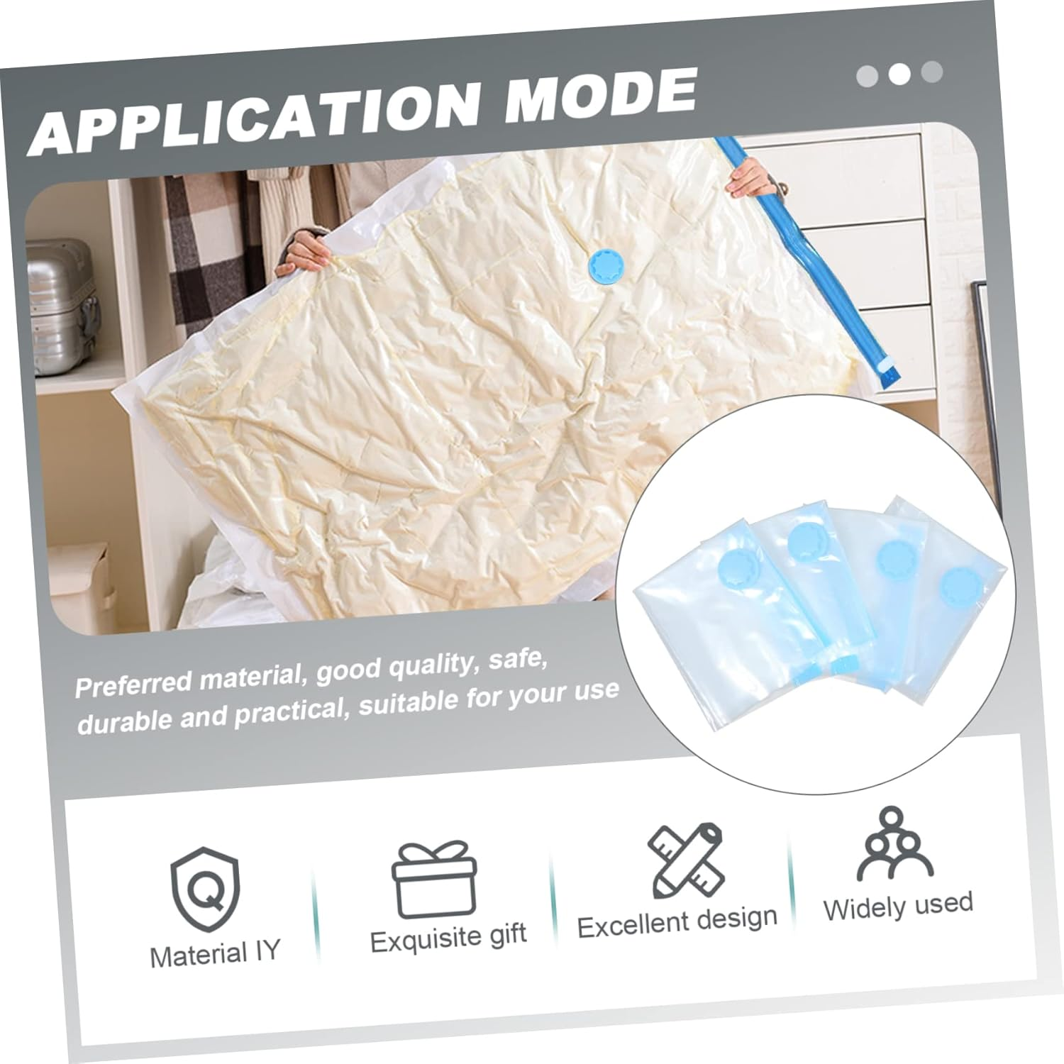 Zerodeko Outdoor Travel Storage Bag Useful Vacuum Bag for Clothes and Quilt Storage for Household Use for Packing Blankets and Quilts image number 4