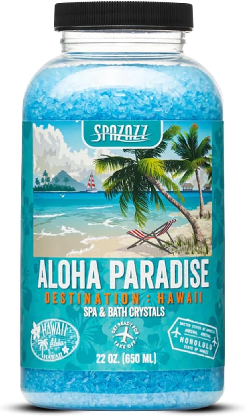 Spazazz SZCH SPZ-303 Hawaii Aloha Paradise Destination Crystals Container, 22 Oz. Aromatherapy, Blue image number 2