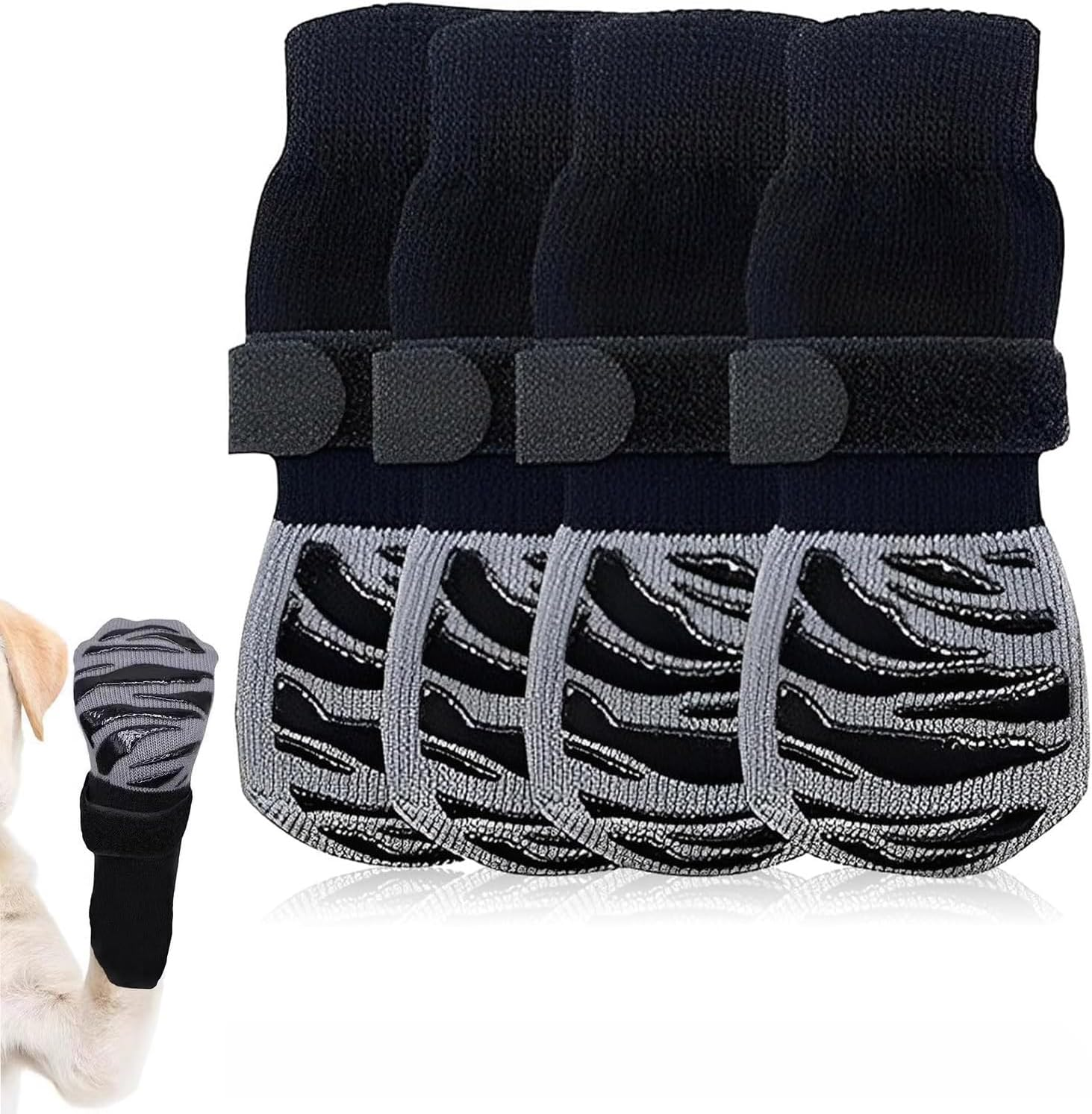 BEANPRECOY Dog Socks to Prevent Licking Paws Non-Slip Dog Socks for Hardwood Floors Comfortable Paw Protectors Booties Shoes for Hot Pavement and Winter Indoor and Outdoor Use image number 4
