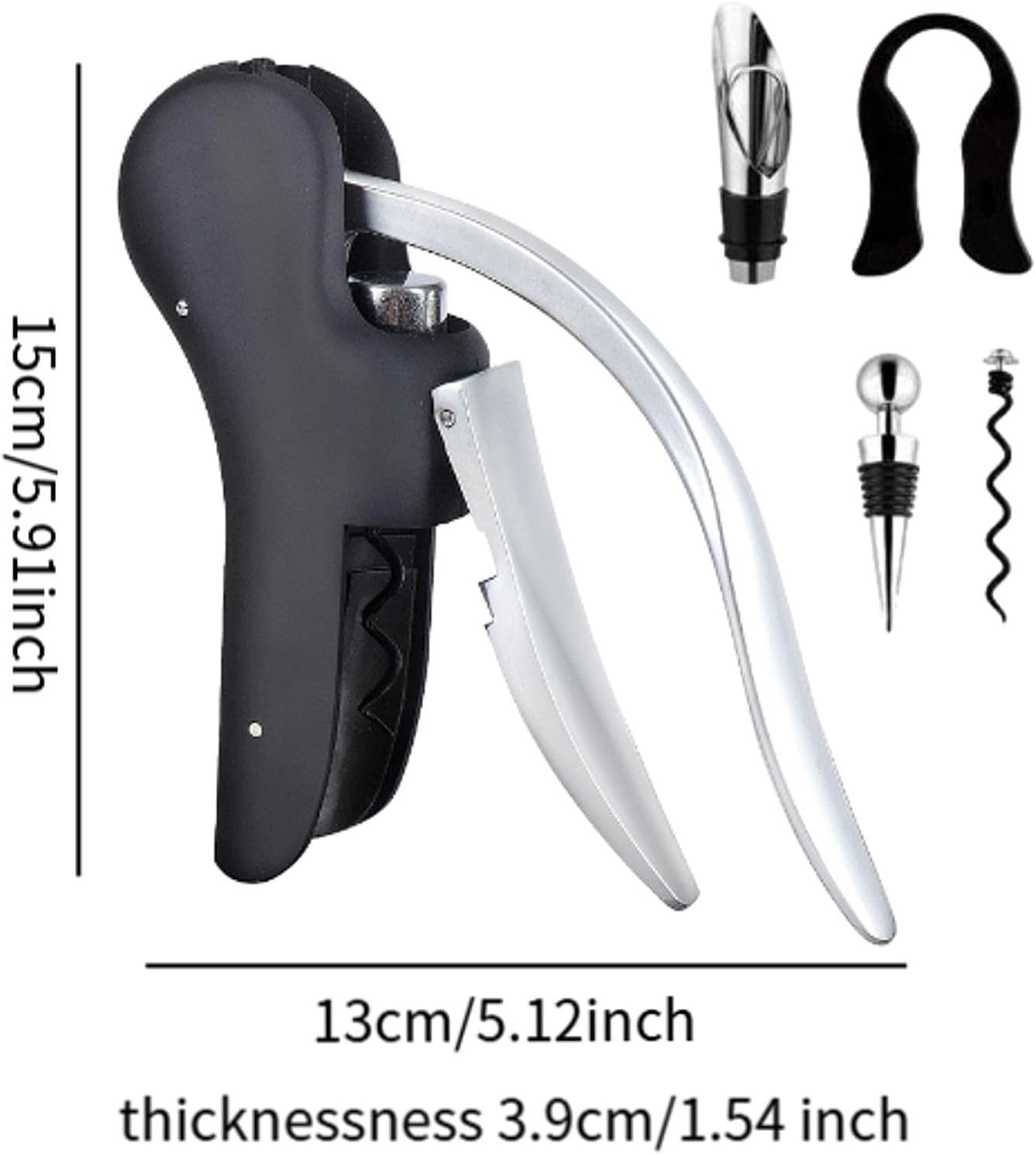 Yajuyi Vertical Lever Bottle Opener for Professional Use in Cafe and Home, Black 5 Pieces image number 2