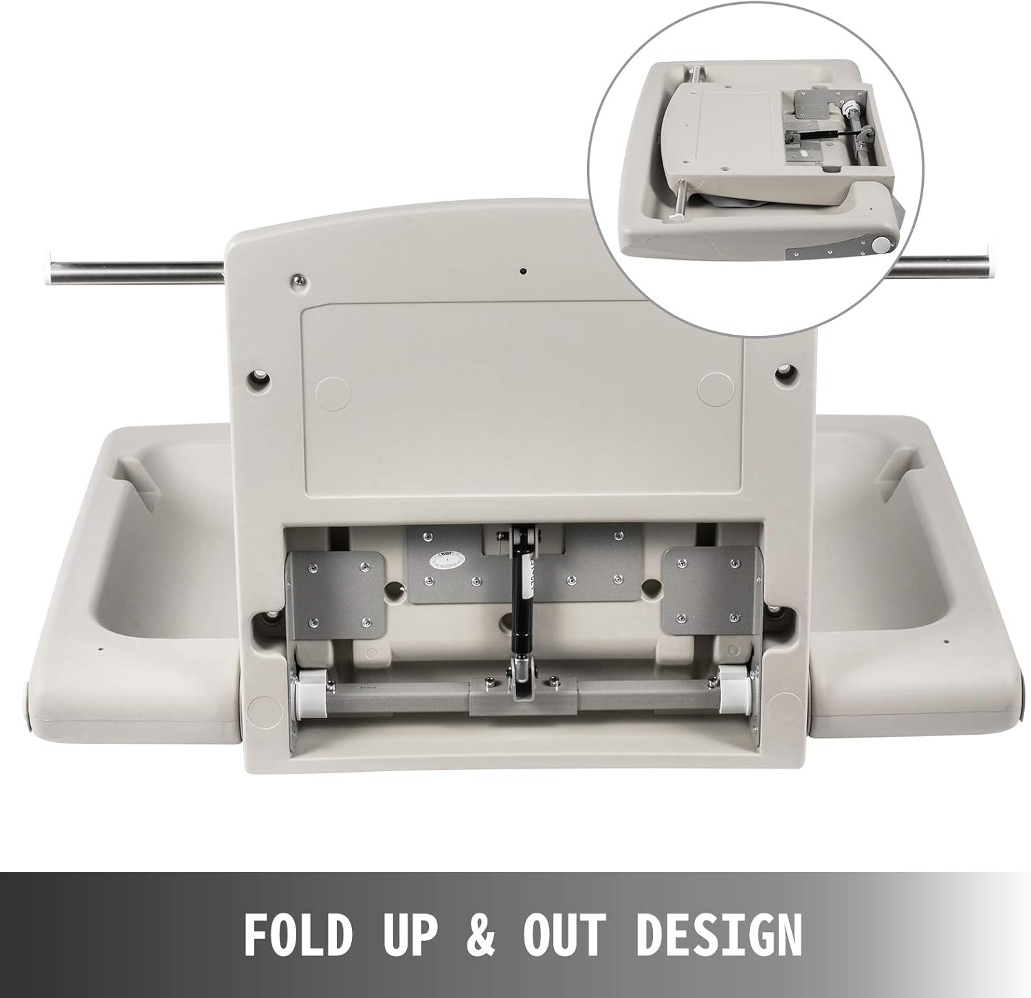 VEVOR Horizontal Baby Changing Table Wall-Mounted Baby Diaper Changing Station Vertical Fold down Baby Changing Table image number 3