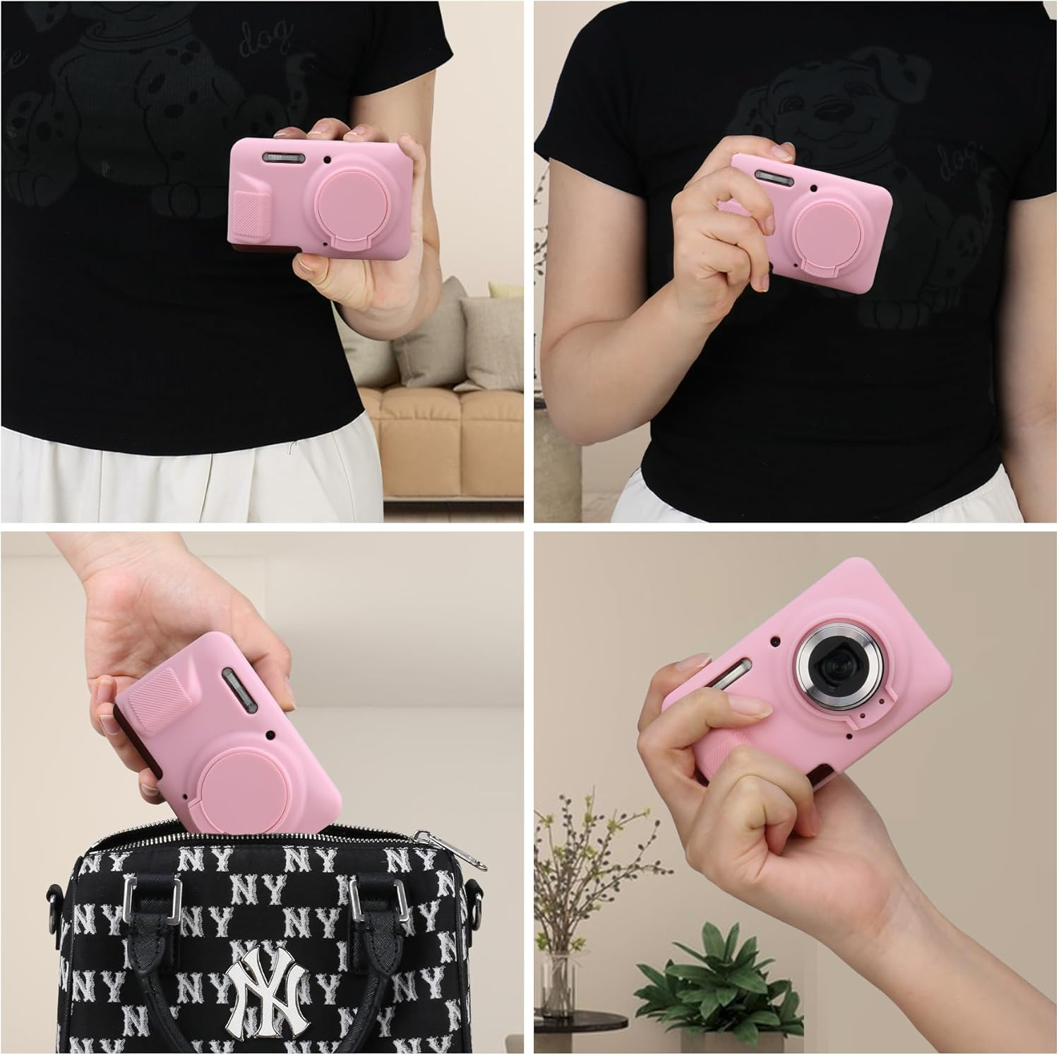 Supmay Silicone Camera Case for Kodak PIXPRO FZ55 16MP CMOS Sensor Digital Camera, Soft Silicone Protective Case Removable Lens Cover, Video Vlogging Camera Cover, Pink image number 1