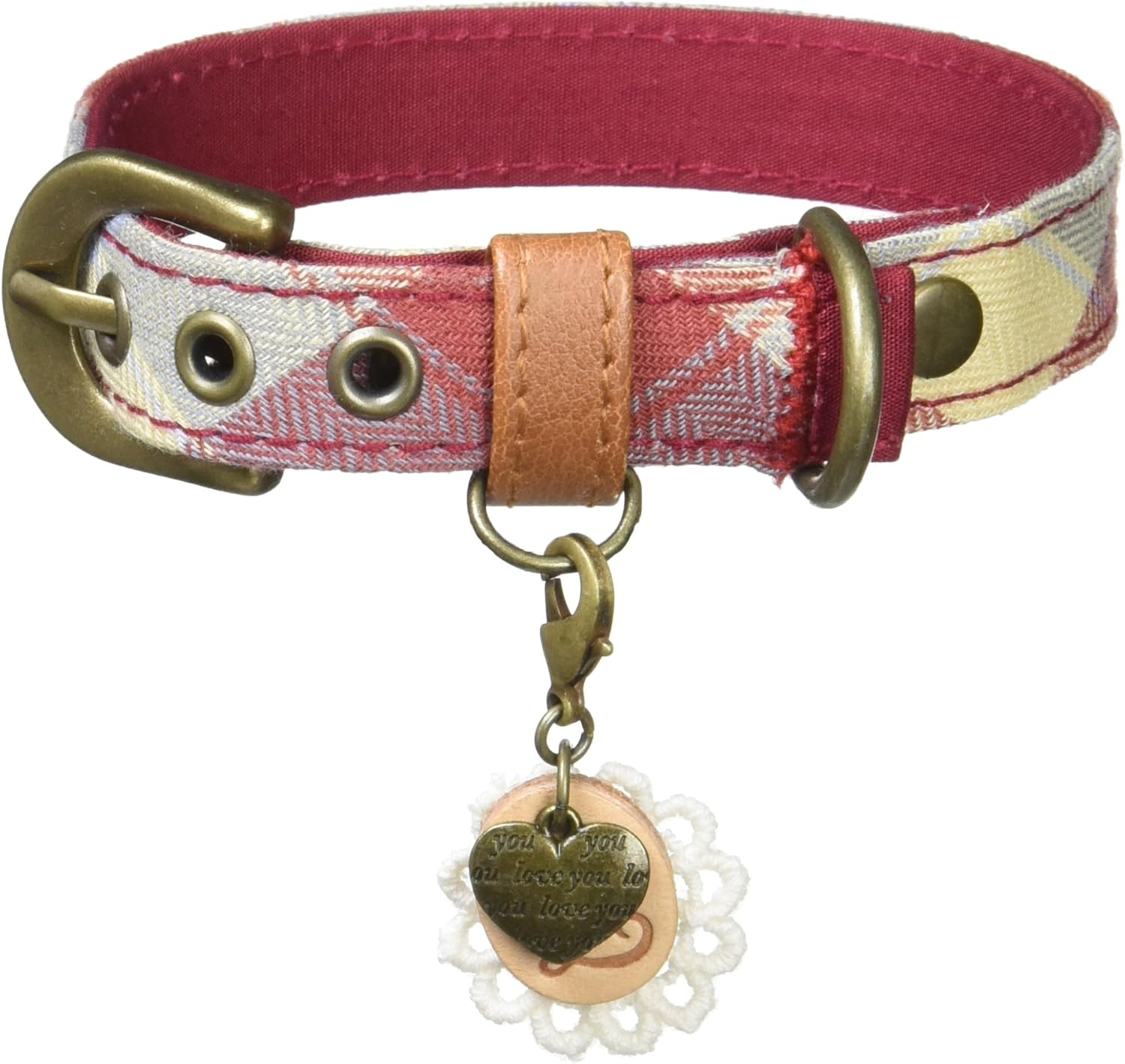 Zaya Dog (Zaya Dog) ZD10012-2 Collar Mirror Check M Red