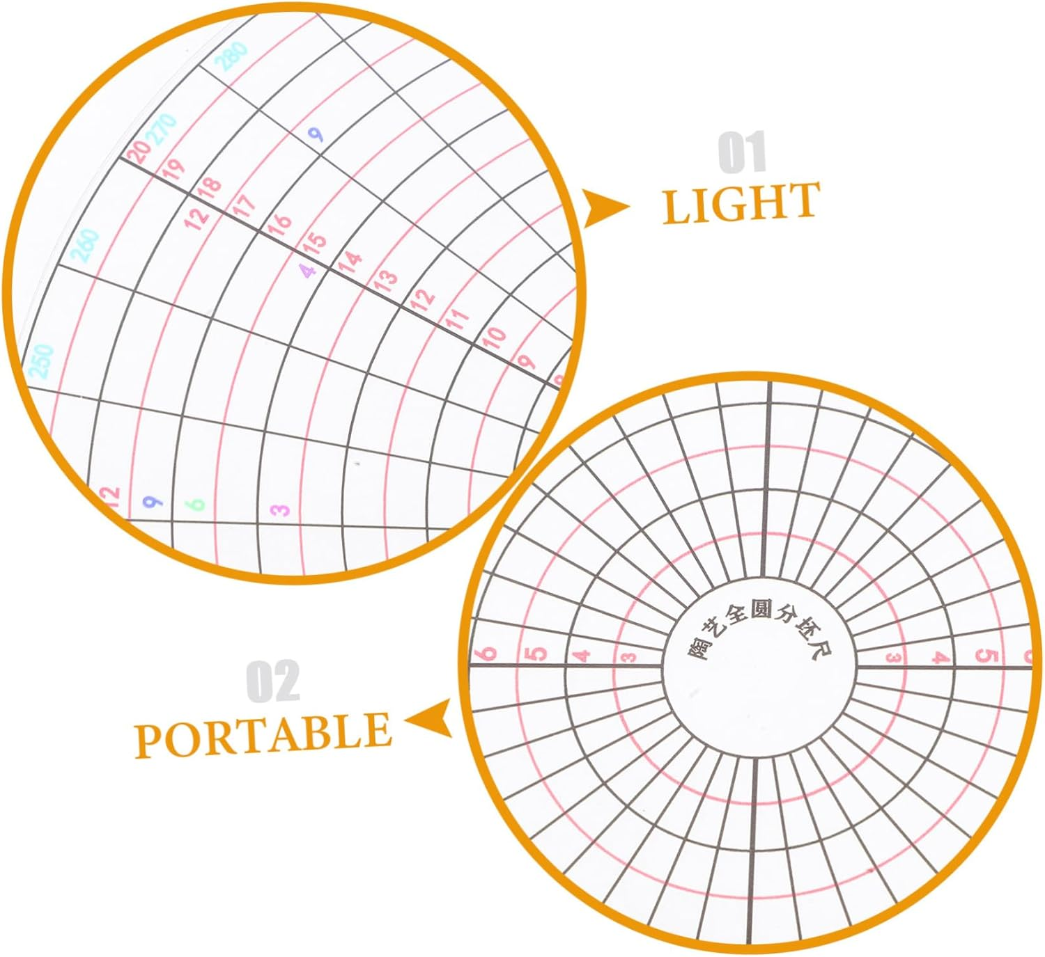 Abaodam Pottery Tools DIY Circle Stencils for Drawing Divider Ceramics Pottery Gauge Tool Slab Template Kit for Artists Students Hobbyists