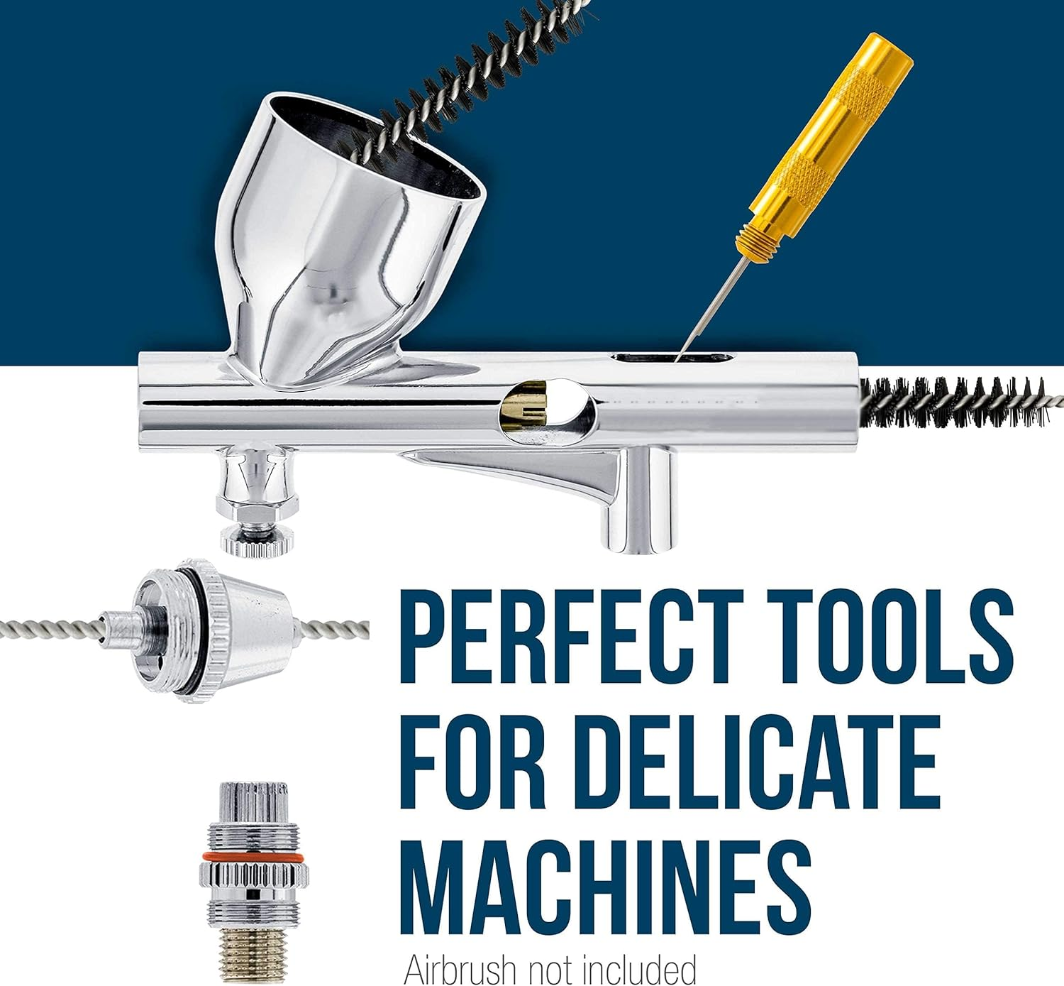 Airbrush Cleaning Kit 3 Set Spray Repair Tool with Stainless Steel Needle and Brush Set Airbrush Painting Cleaning Tools Kit (5 Pc Cleaning Needles 5 Pc Cleaning Brushes 1 Wash Needle) image number 3