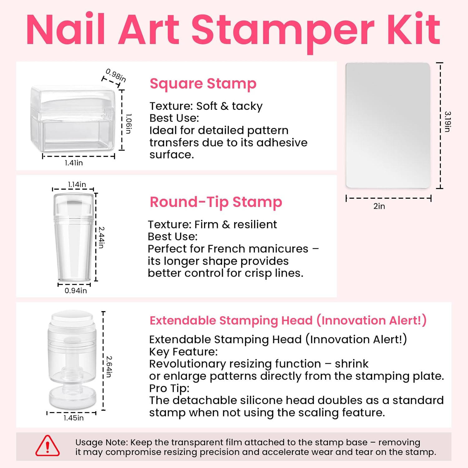 Esuohym 6PCS French Tip Nail Stamp Art Kit Clear Silicone Nail Jelly Stamper with Scrapers Polish French Manicure Stamping Set for Women Diy Artists Salon image number 5