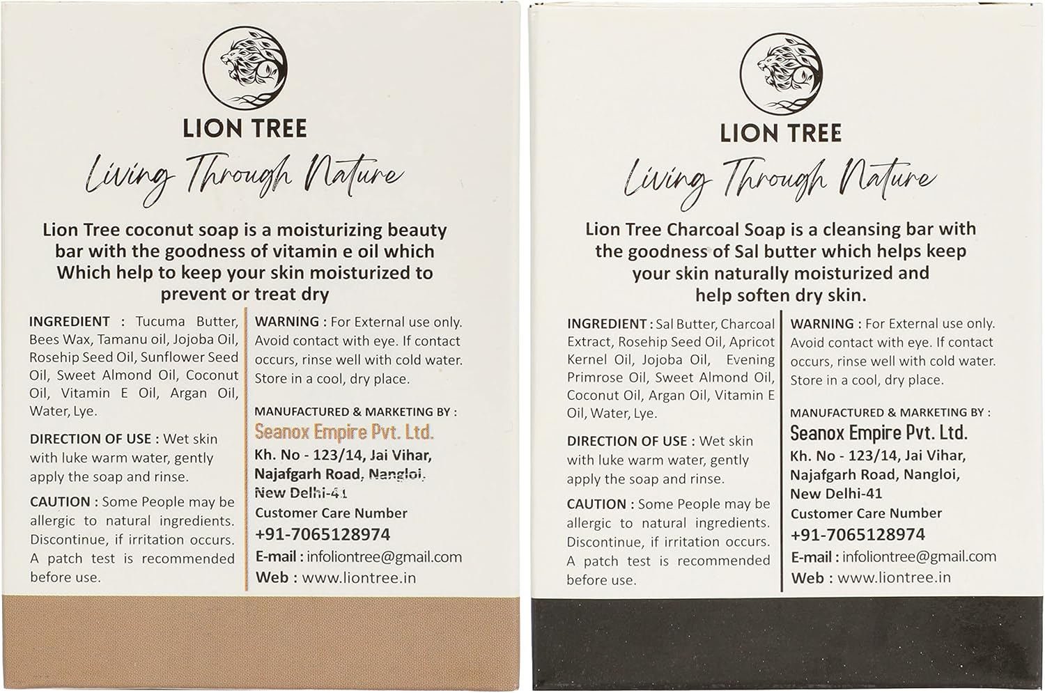 Handmade Charcoal & Coconut Soap with Goodness of Sal Butter & Vitamin E, for Men 220Gm, Pack of 2 image number 4