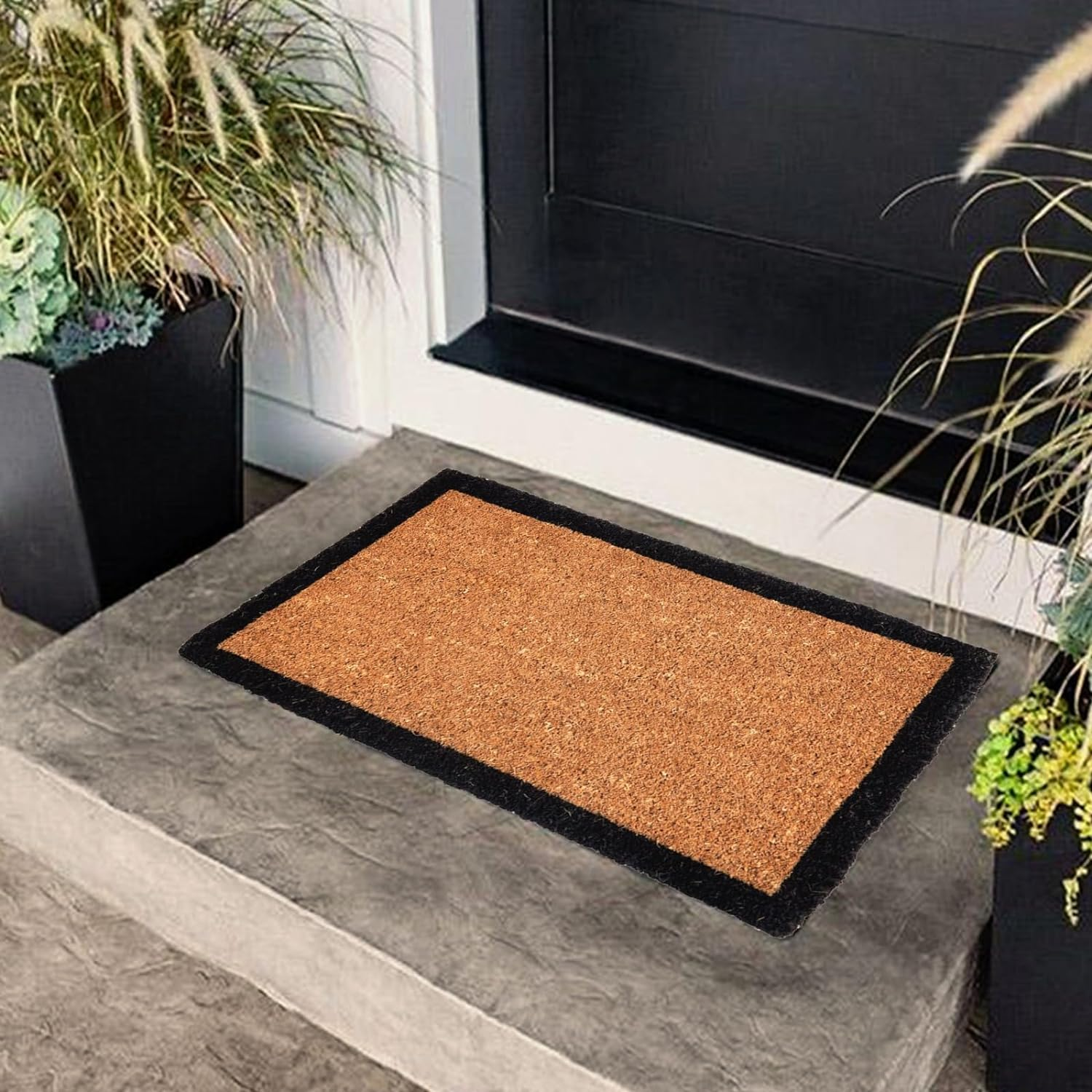 Natural Coir Doormat | Four Corners Black Border Thick Coir Doormat for Indoor and Outdoor Use (45 Cm X 75 Cm) image number 3