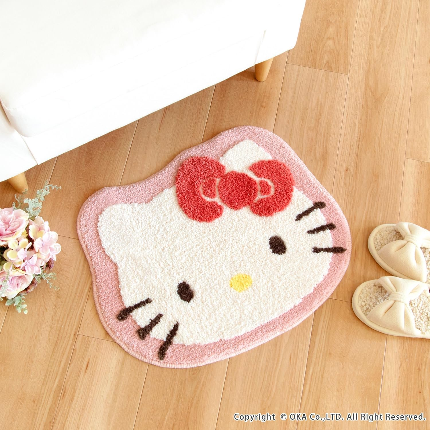 OKA Sanrio Characters Washable Mat, Approx. 17.7 X 21.7 Inches (45 X 55 Cm), Red (Kitty) (Sanrio Hello Kitty Cute Character) image number 6