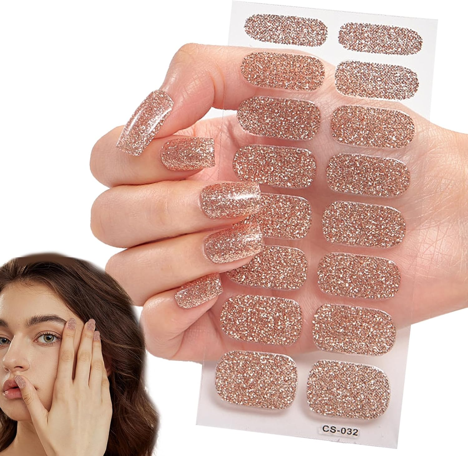 Wesleyyy Semi Cured Gel Nail Strips, Gel Nail Stickers, Peel and Stick Stickers, Semi-Cured Strips, Polish Full Wraps