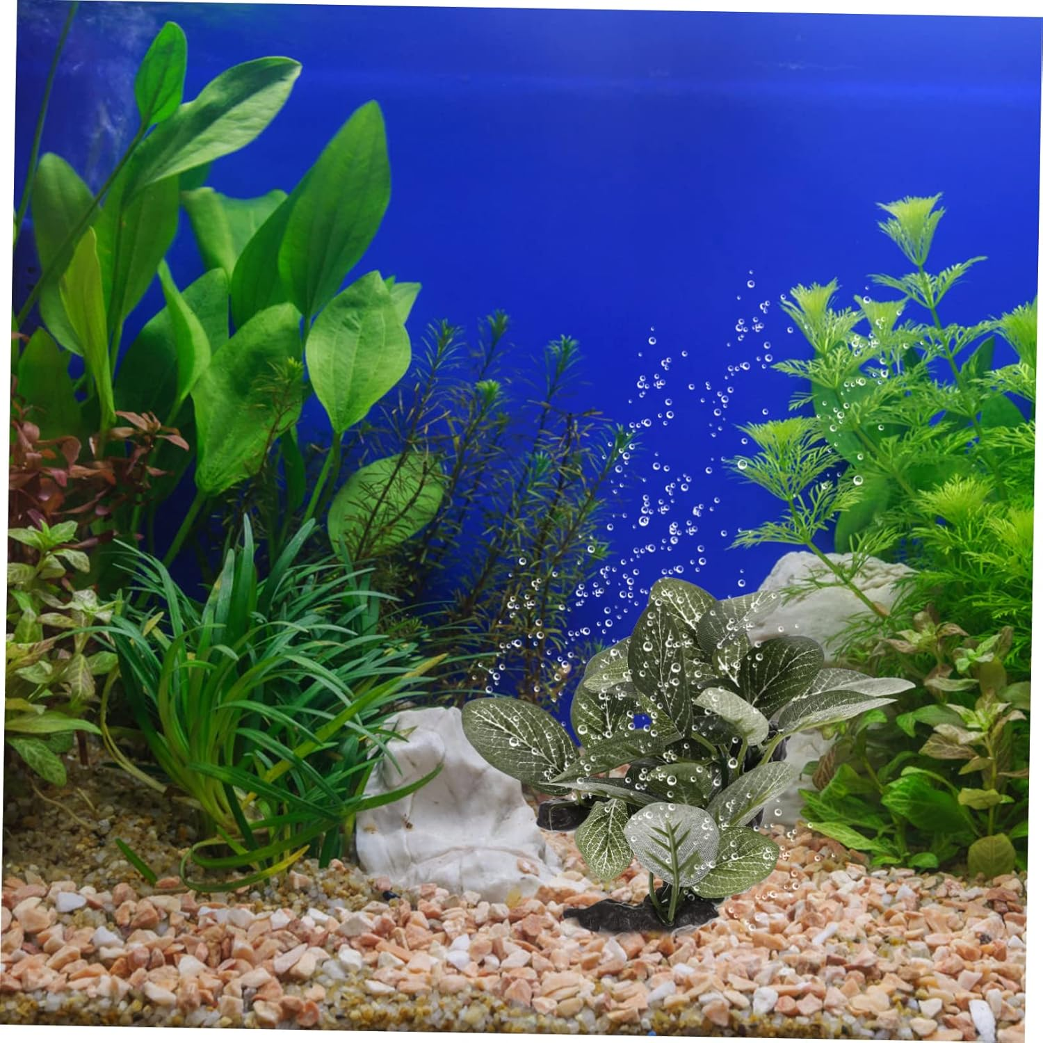 BESPORTBLE Delicate Artificial Aquarium Plant Compact Decorative Fake Greenery for Fish Tank Safe Plastic Aquarium Decor with Fine Workmanship Natural Style for Home and Pet Tanks image number 2