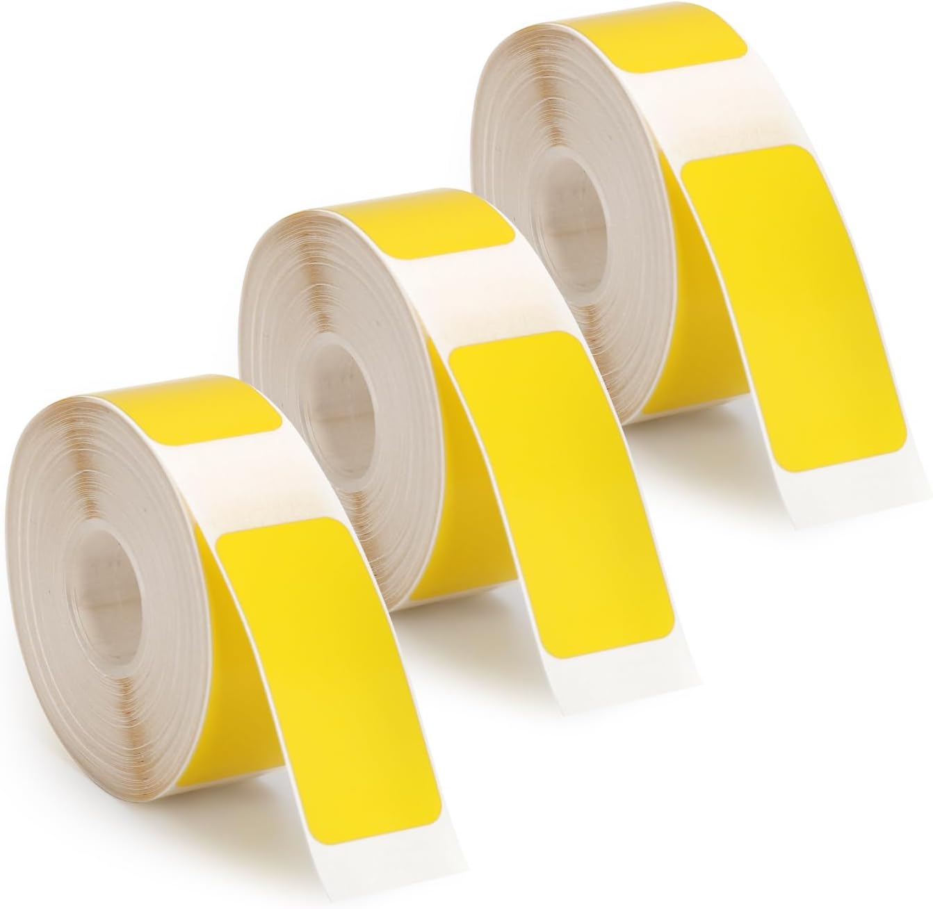 3 Rolls Label Tapes for Phomemo D30 Label Maker, 15Mm X 30Mm Self-Adhesive Label Tape Thermal Sticker Paper Roll for Home Office School Supplies (Yellow) - Blue image number 7