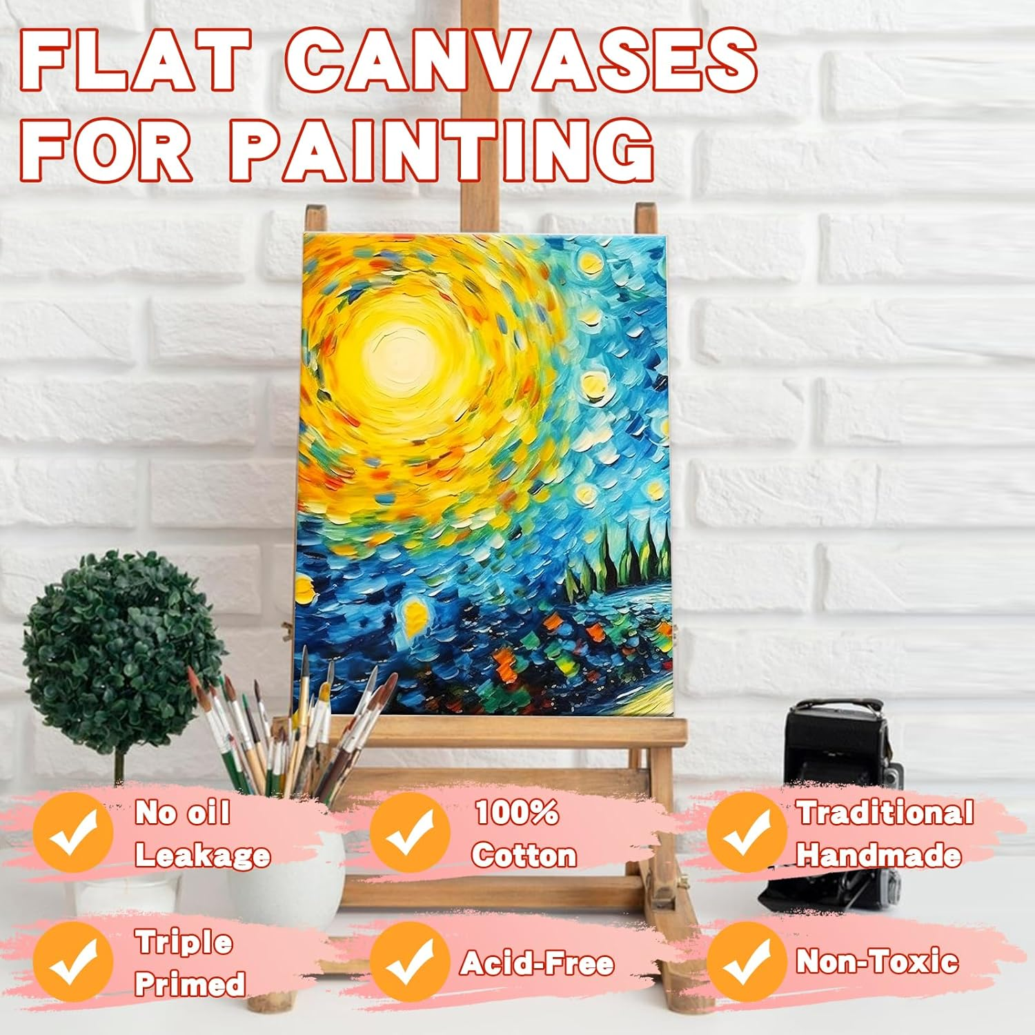 Canvases for Painting 11X14 Inch, 21 Pack Blank Painting Canvas Boards for Painting Supplies-Cotton Canvas Panels Acid-Free Primed for Oil Paint,Watercolor, Acrylic Paint, Gouache and Tempera. image number 4