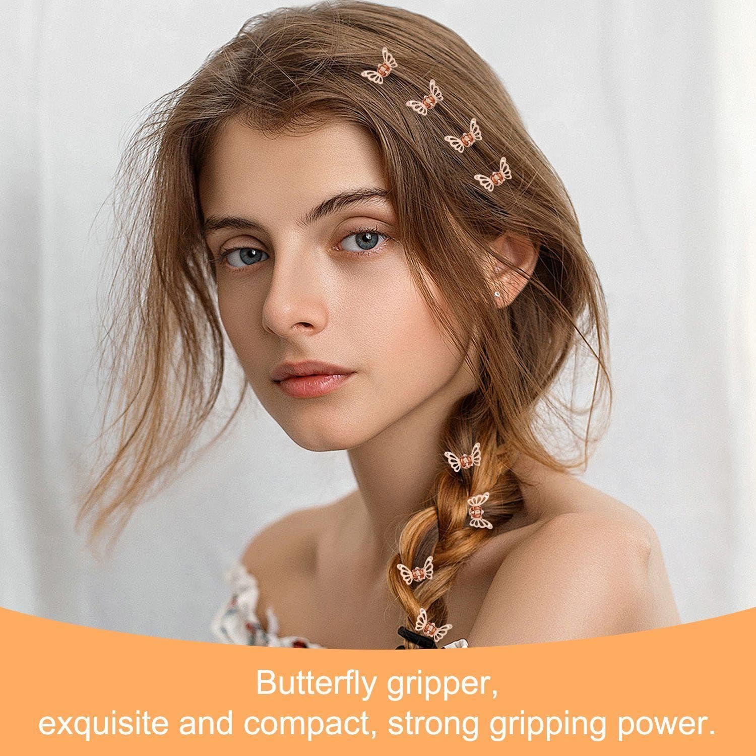50 Pieces Butterfly Hair Clips Mini Hair Clips Hairstyle Decoration Hair Clips Metal Hair Clips Cute Women Hair Accessories image number 1