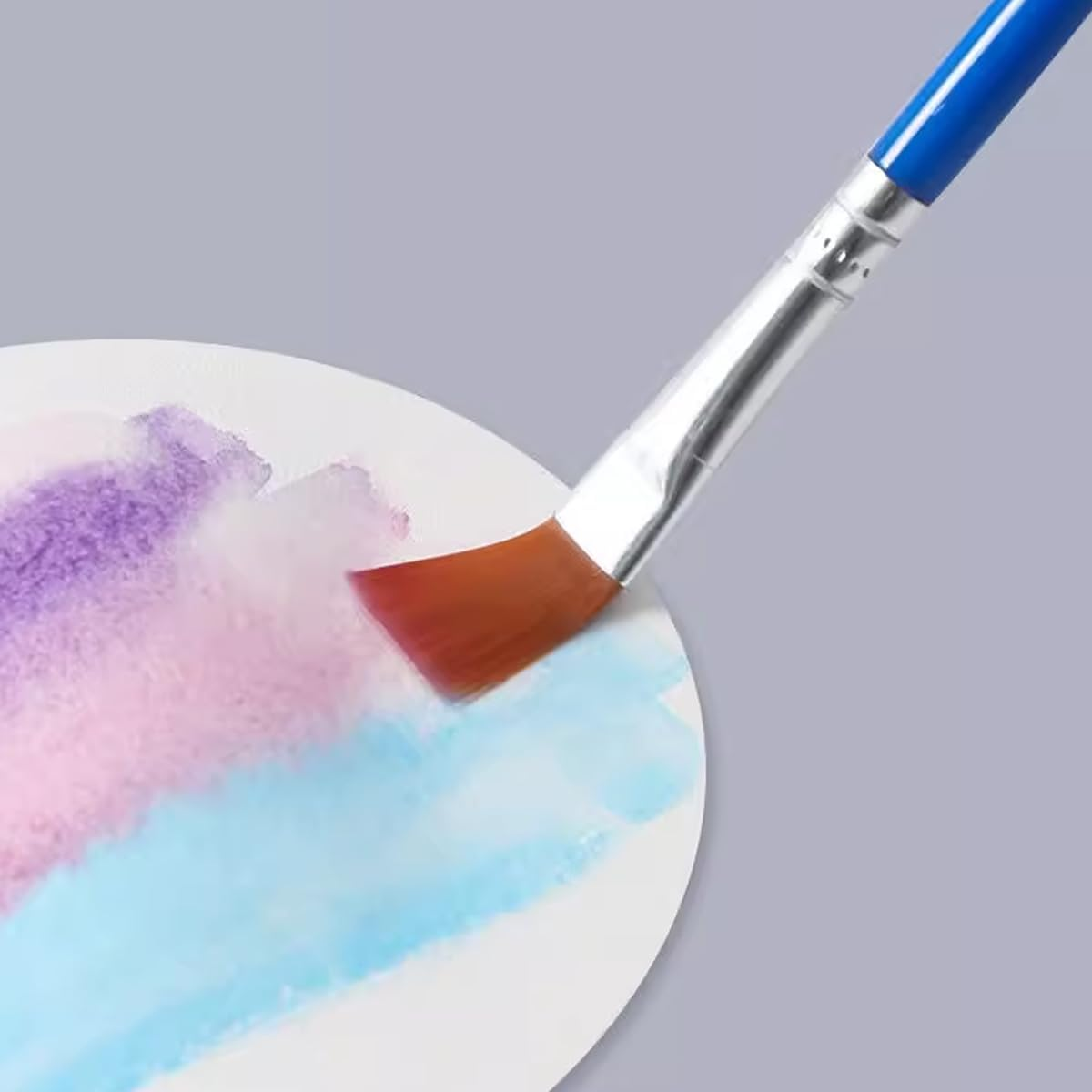 AIMALL 50/100PCS Plastic Flat Tip Paint Brushes Set, Kids DIY Ceramics and Watercolor Crafts, Ergonomic Lightweight Design image number 6