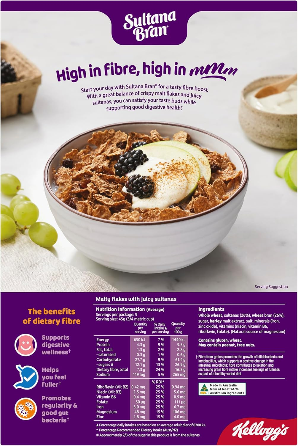 Kellogg'S Sultana Bran High Fibre Breakfast Cereal, 420G image number 4