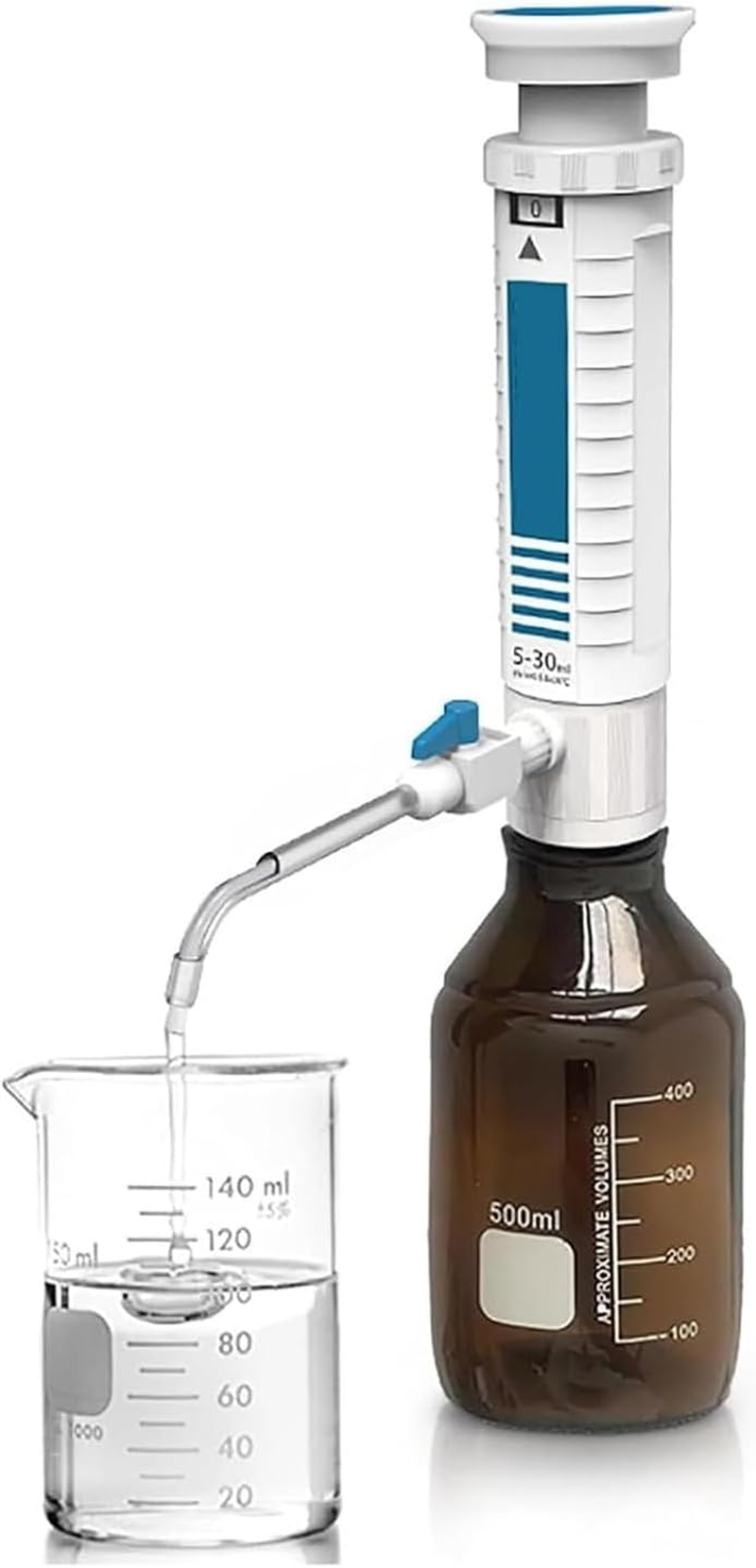 Bottle Top Dispenser,Liquid Dispenser Lab Bottletop Dispenser with Standard Valve,Liquid Dispenser with Digits Display Window, Safety Return Valve, Accurate Gear Adjustment(10-60Ml)