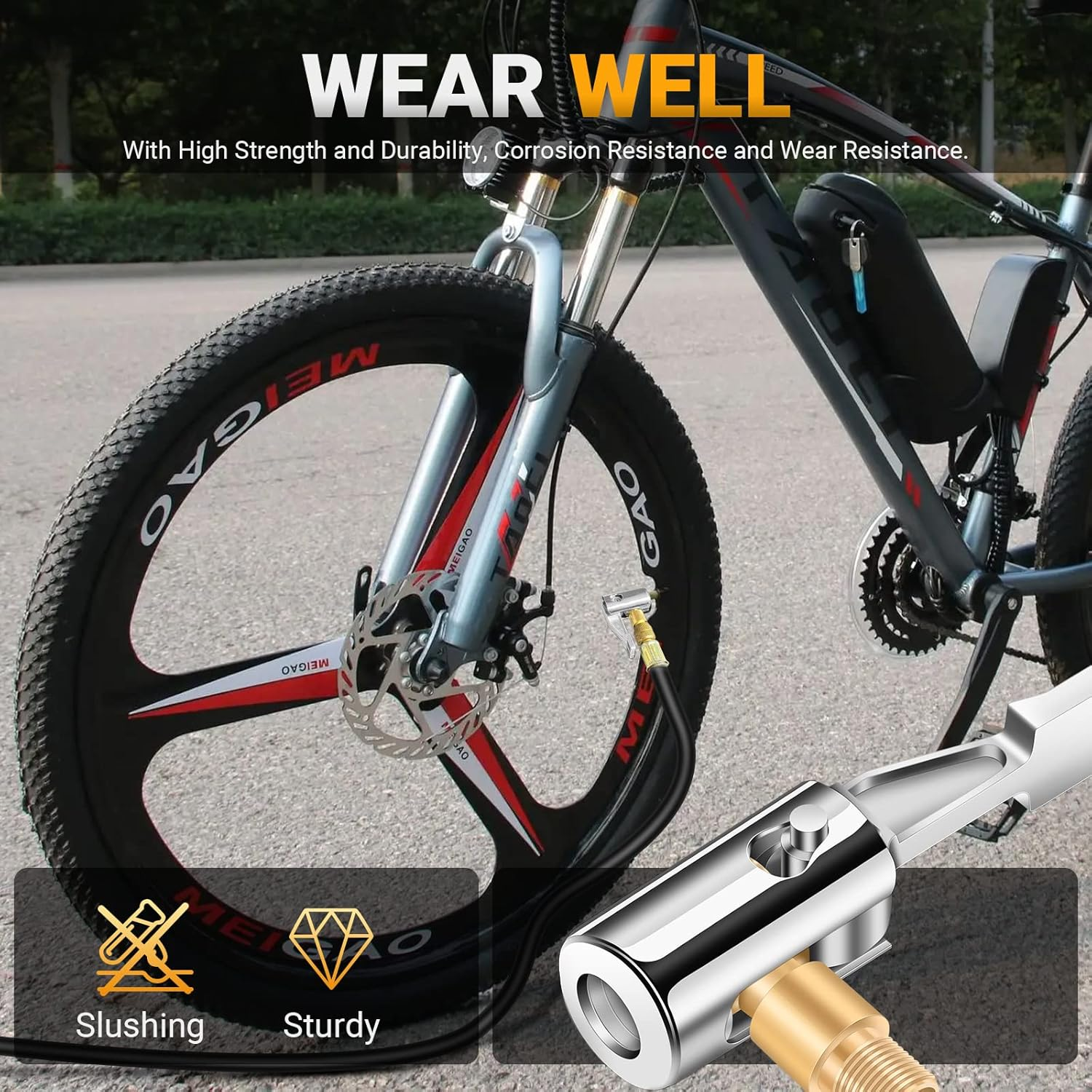 All Metal Lock on Air Chuck Tire Inflator Hose Adapter, Locking Tire Air Chuck with Standard Tire Valve Thread, No Air Leakage Tire Inflating Hose End for Portable Tire Pump/Air Compressor image number 6