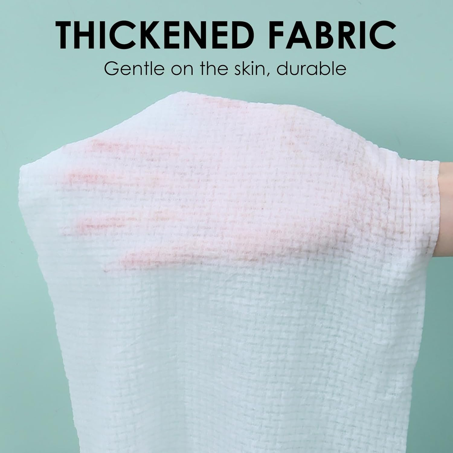 Reignsword 100 Pack Disposable Towels 9.4&rdquo; X 11.8&rdquo;, Soft Face Towelettes for Makeup and Clean, Face Wipes for Travel Camping Hiking Outdoor image number 4