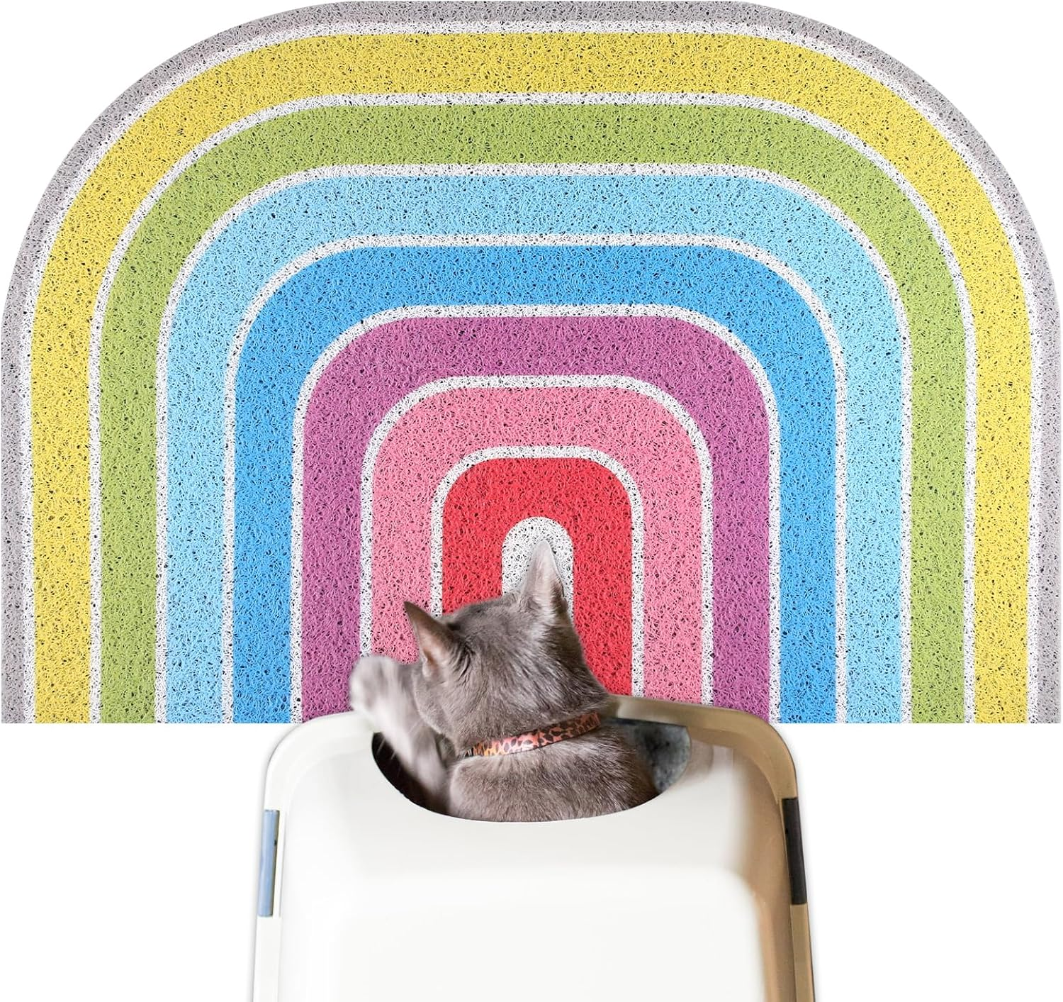 Cat Litter Mat Cat Litter Tray Mat XL 90 X 60 Cm Cat Litter Tray Mat Large Washable Cat Litter Tray Mats Non-Slip Traps for Cat Litter Trays Colourful image number 3