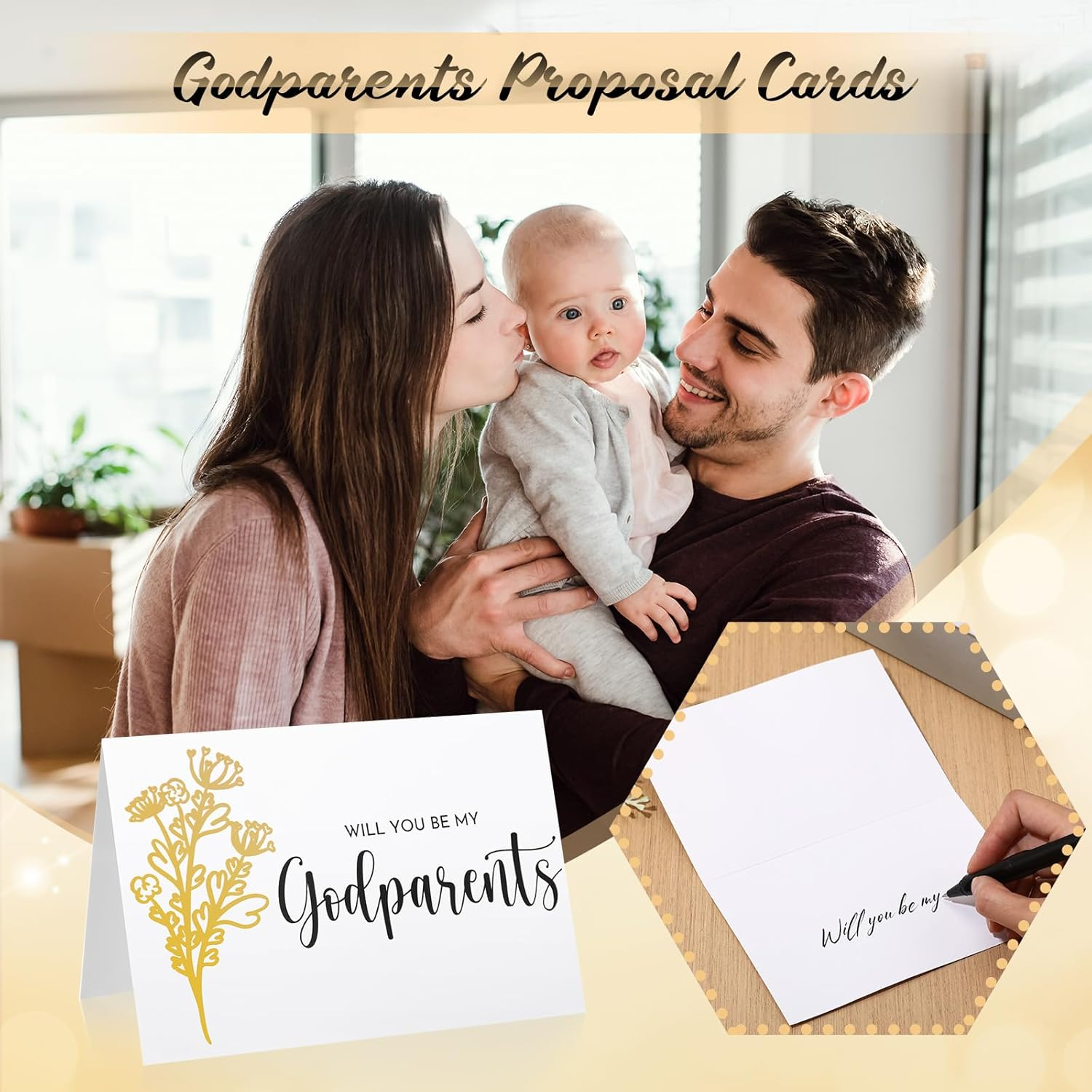 9 Pcs Godparents Proposal Gift Set Will You Be My Godmother Godfather Glass Cup Scented Candle Cross Bracelet Cards Box from Godchild Baptism Padrino Madrina Gifts(Classic Style) image number 6
