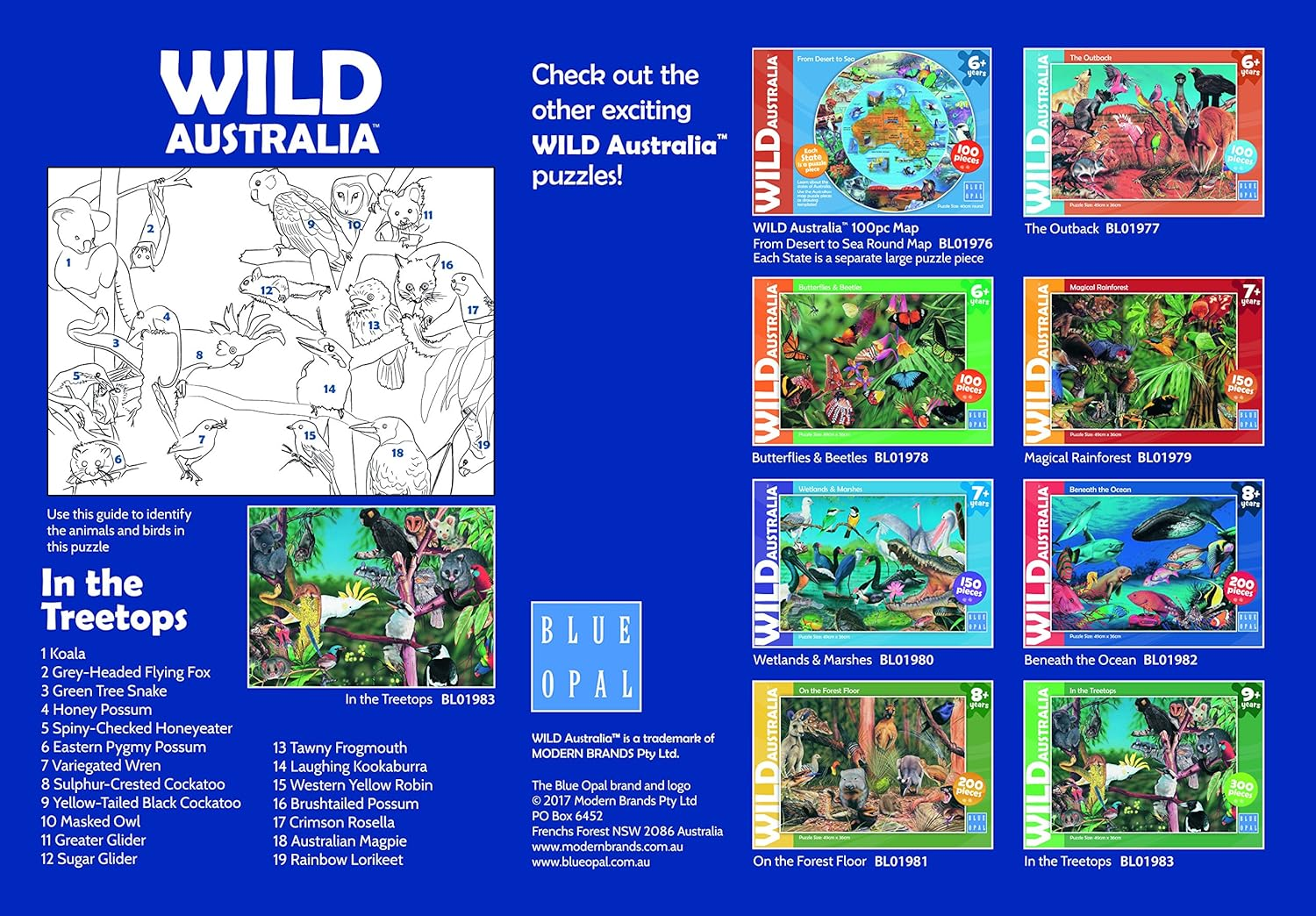 Blue Opal - Wild Aust in the Treetops 300 Pieces image number 2