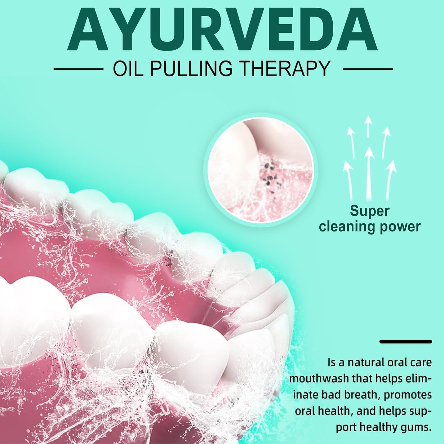 Coconut Pulling & Mint Oil Mouthwash with Tongue Scraper, Natural Coconut & Peppermint Oil-Mouthwash for Oral Care, Supports Teeth Whitening&Fresh Breath