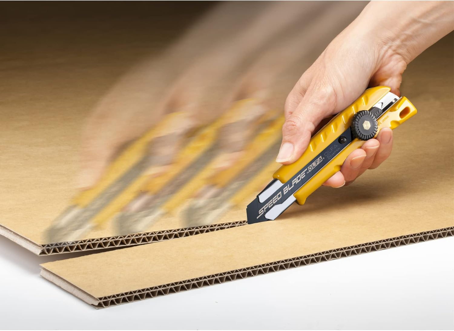 OLFA 18Mm Heavy-Duty Utility Knife (L-1) - Multi-Purpose Custom Cutting Depth Utility Knife W/Ergonomic Grip Handle & Snap-Off Blade, Replacement Blades: Any OLFA 18Mm Blade image number 2