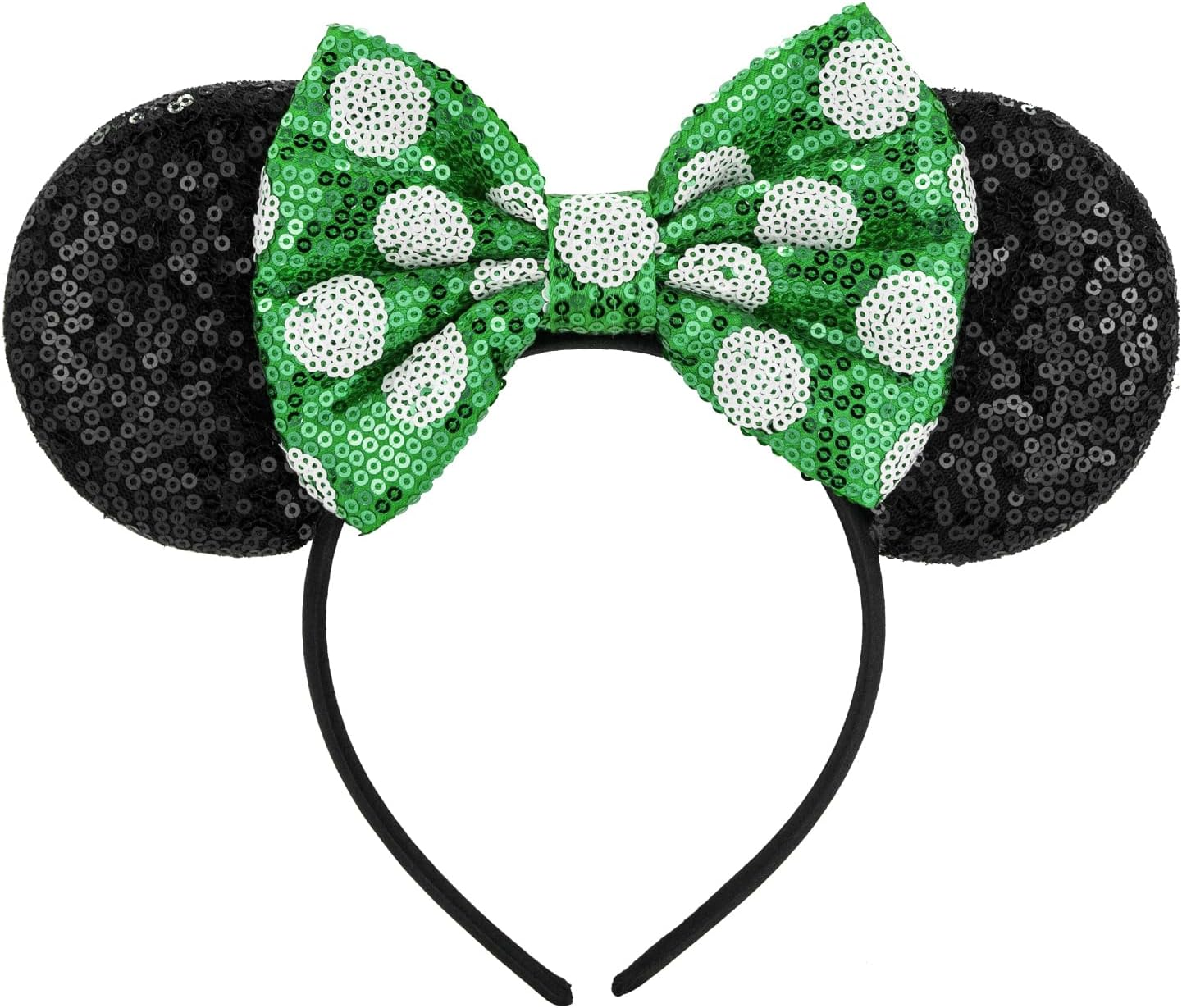 Mouse Ears Headband, Shiny Sequin Bow Headband Stitch Ears Glitter Headband Sparkly Cosplay Party Headband for Kids Girls Women Birthday Halloween Party Decoration Gifts Accessories Y4LPLSFG (Blue)