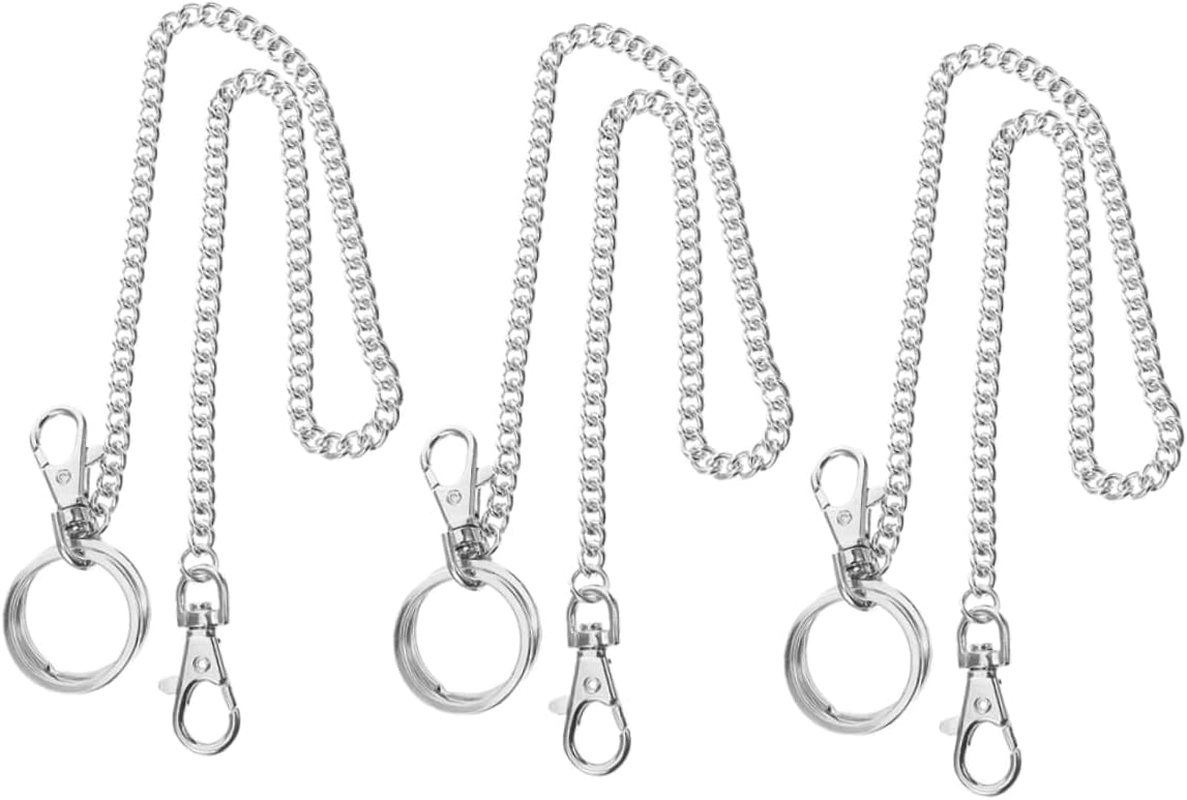 VERDANVERSE 3Pcs Adjustable Heavy Duty Jean Chain for Men Durable Metal Wallet and Keychain Pant Chain with Flexible Fit for Casual Outdoor Use image number 2