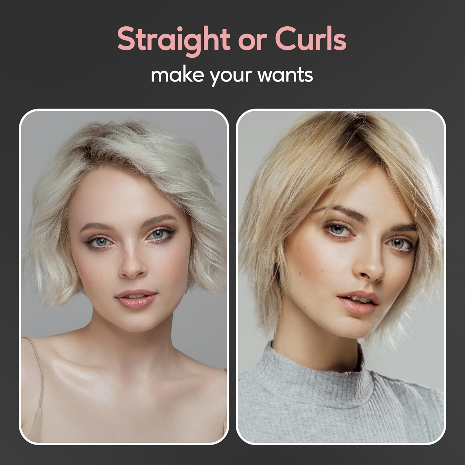 Terviiix Portable Cordless Hair Straightener, Max 430&deg;F Mini Flat Iron for Travel, Rechargeable Mini Hair Straightener & Curler 2 in 1 with Argan Oil Infused, 4500Mah Battery, 50S Fast Heat Up image number 4