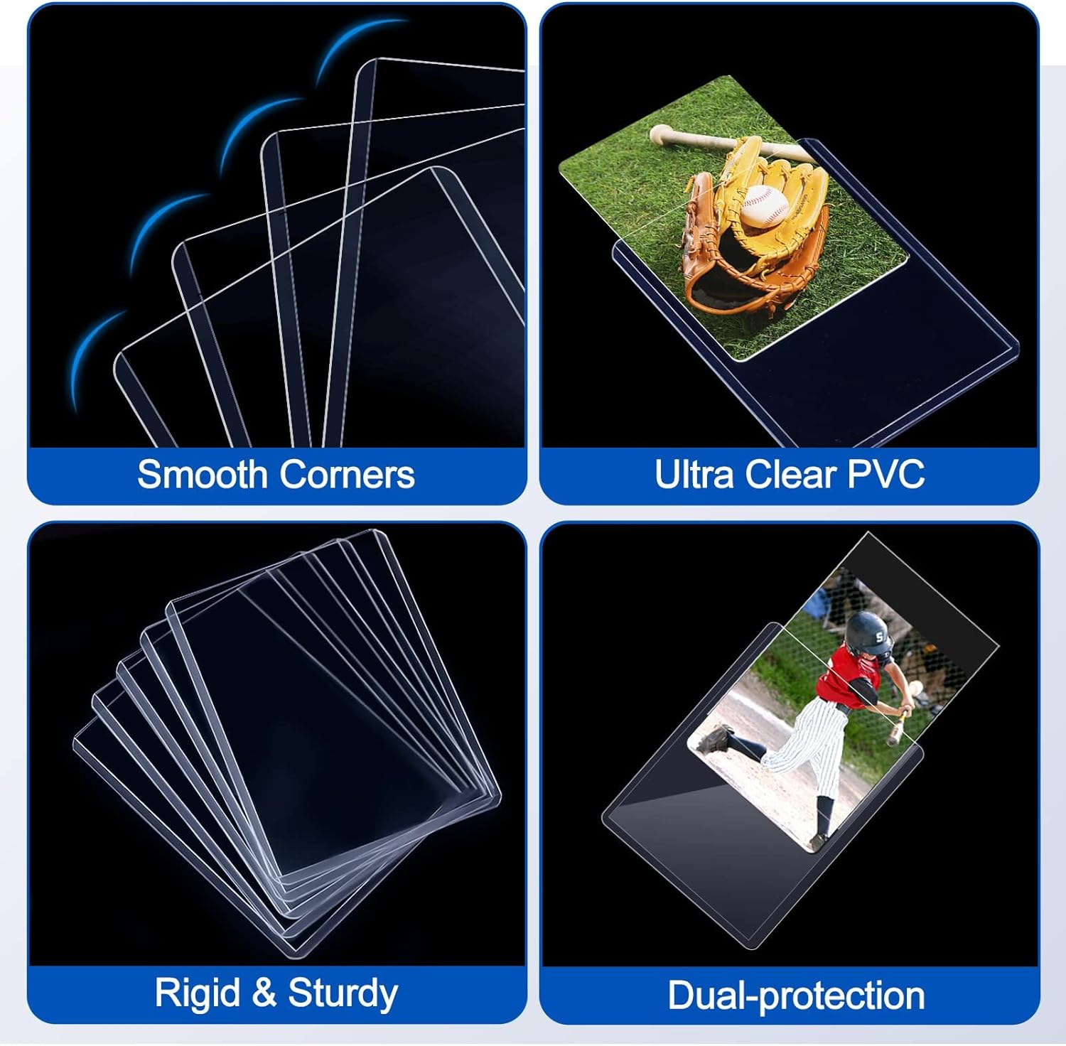 YOZOTI 400 Card Sleeves Top Loaders for Cards, 3"X4" Baseball Card Protectors Hard Plastic, Premium Toploaders Holder for Trading Sports Football Game Cards (200 Hard Sleeves + 200 Soft Sleeves) image number 5