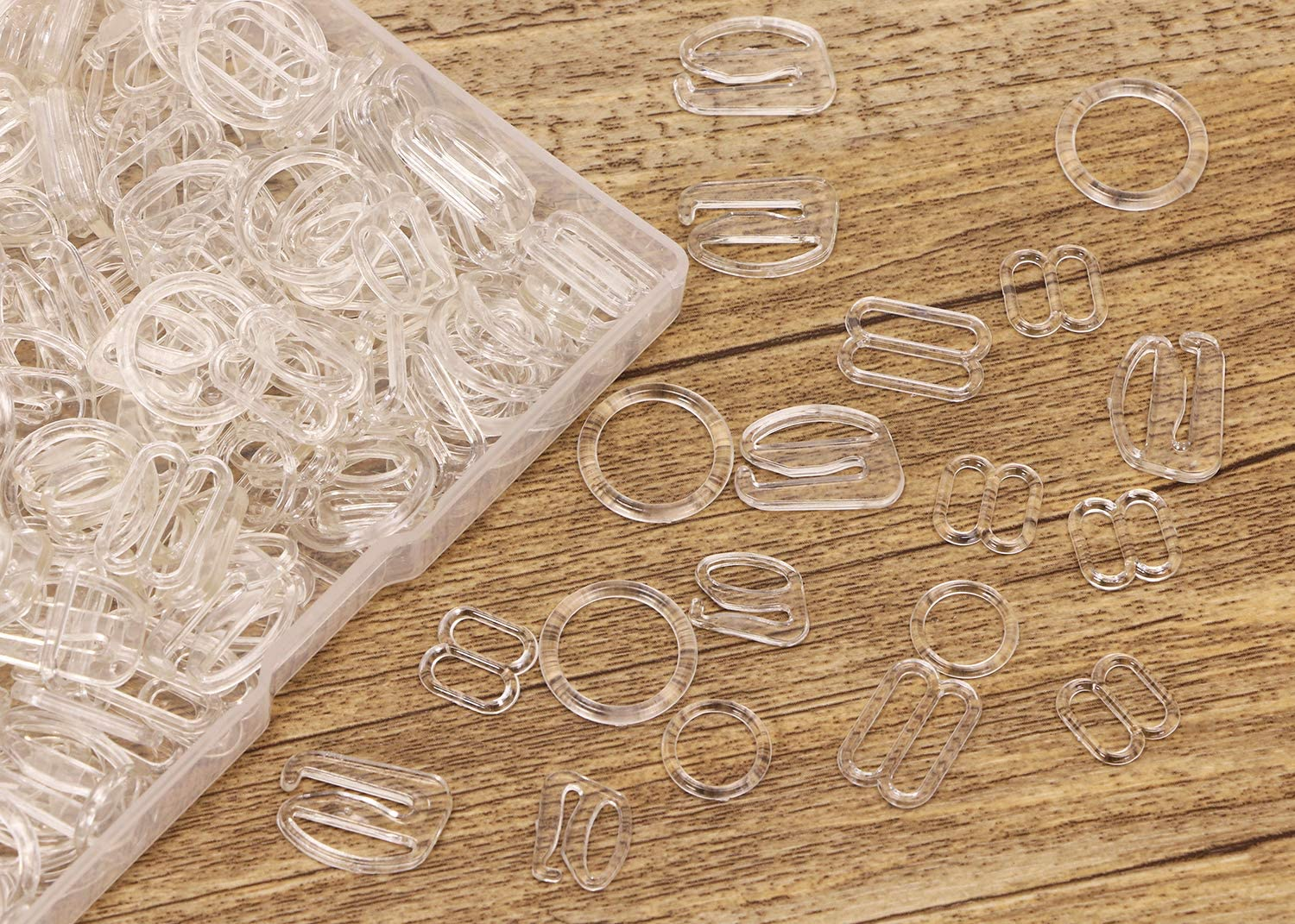 Tupalizy 240PCS Bra Strap Hooks for Sewing Bikini Halter Swimsuit Tops Lingerie Rings Nylon Bathing Suit Clips Clasp Sliders - Black image number 6