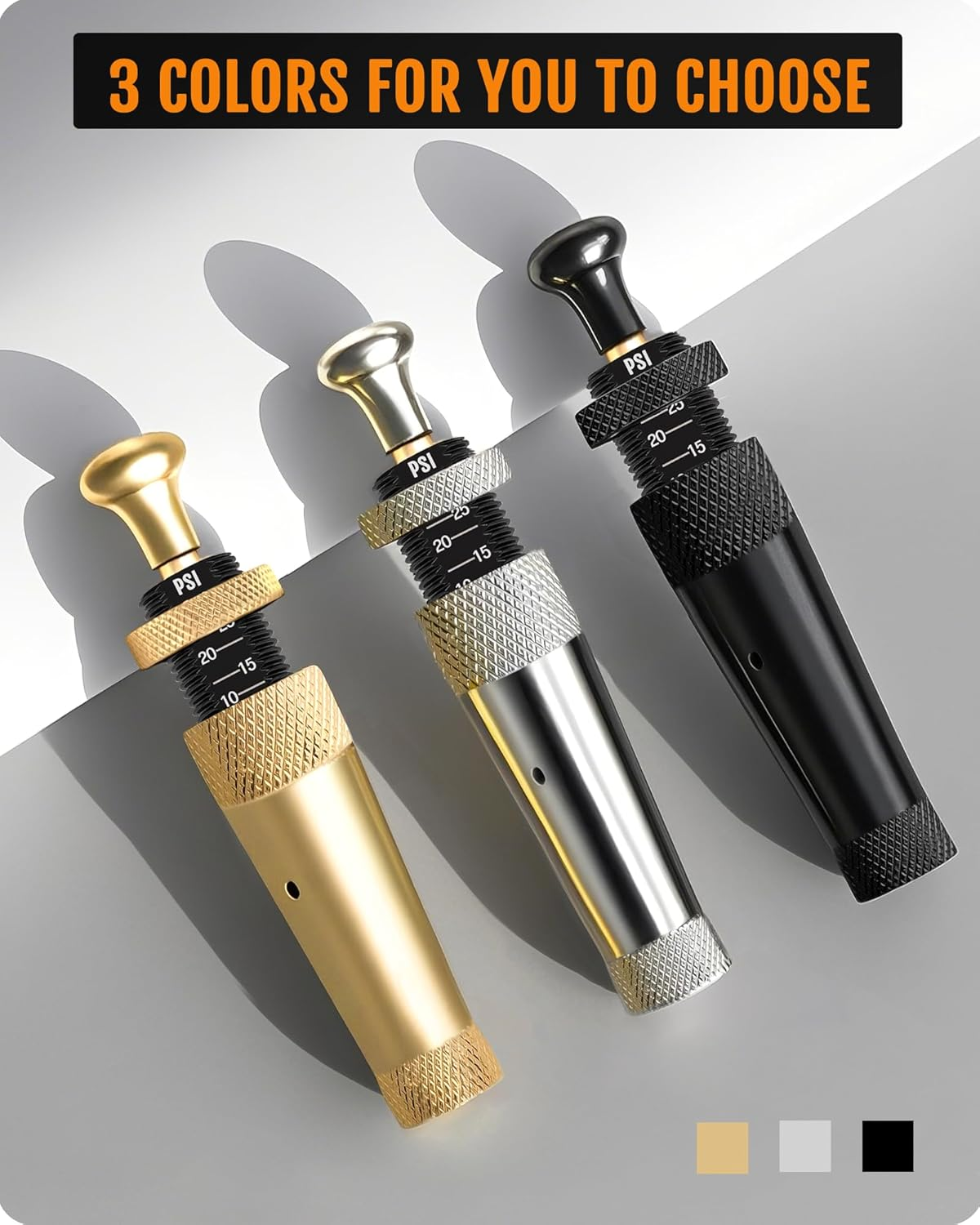 Adjustable Tire Deflator Kit 10-30Psi(4Pcs/Set),Auto-Stop Air down Tire Deflators Offroad Accessories Suit for Cars.Trucks - Silver image number 2