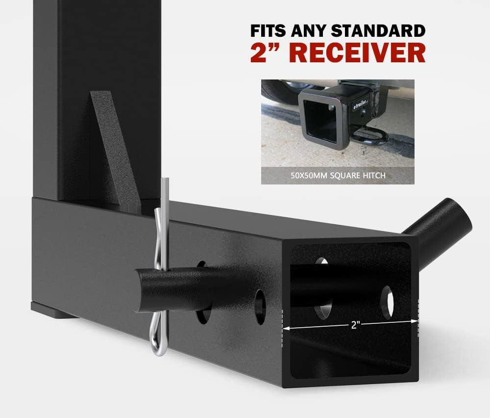 SAN HIMA Truck Bed Hitch Extender with Anti-Rattle Stabilizer Adjustable Width 700-1060MM, 160KG Max Load Fits 50MM/2" Standard Tow Bar Receivers for Ladder, Rack, Canoe, Kayak, Long Pipes and Lumber image number 4