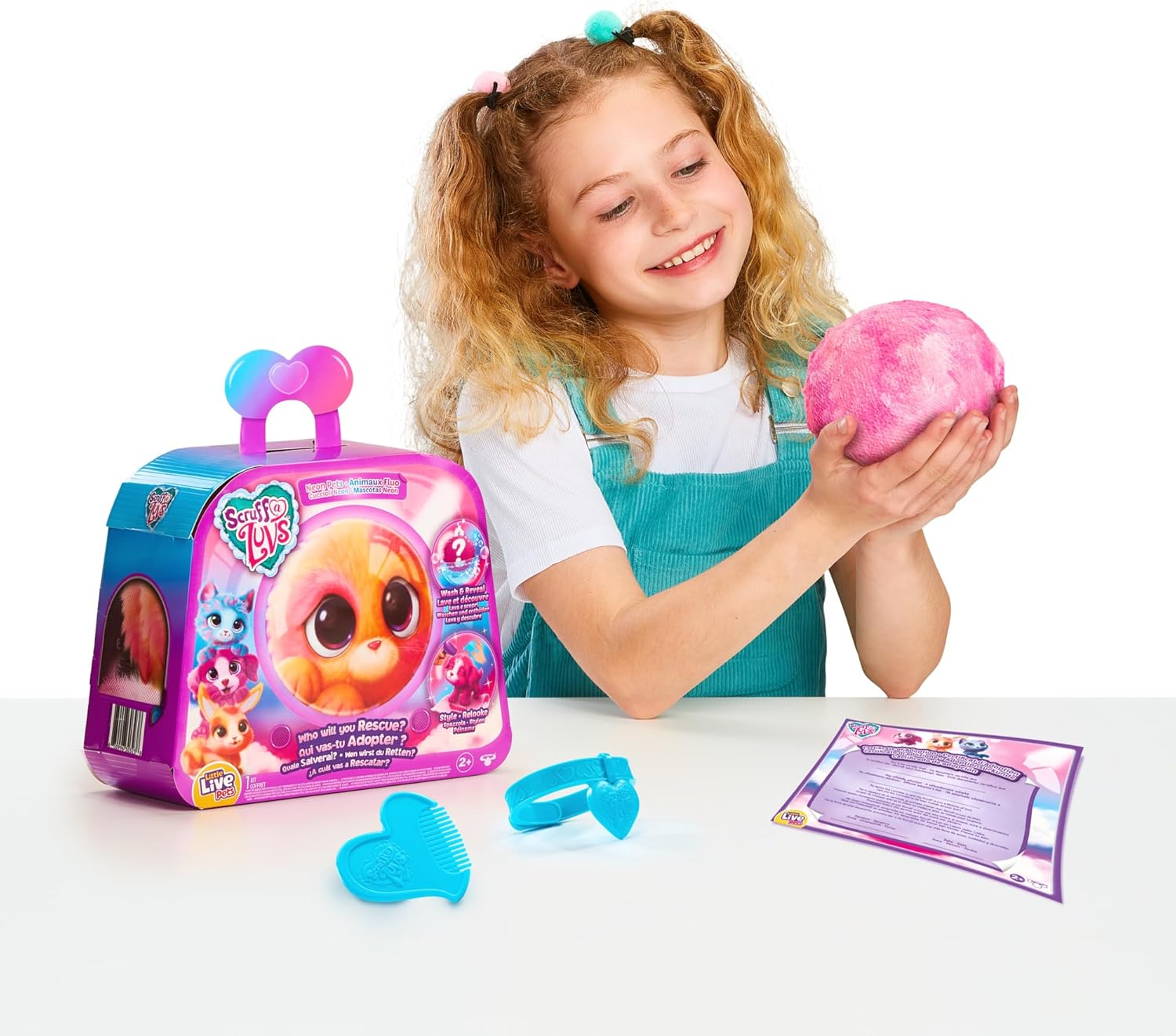 Little Live Pets Scruff a Luvs Neon Pets Mystery Animal Reveal. Wash, Groom and Rescue a Cute Neon Colored Plush Pet. Styles May Vary. Who Will You Rescue? image number 2