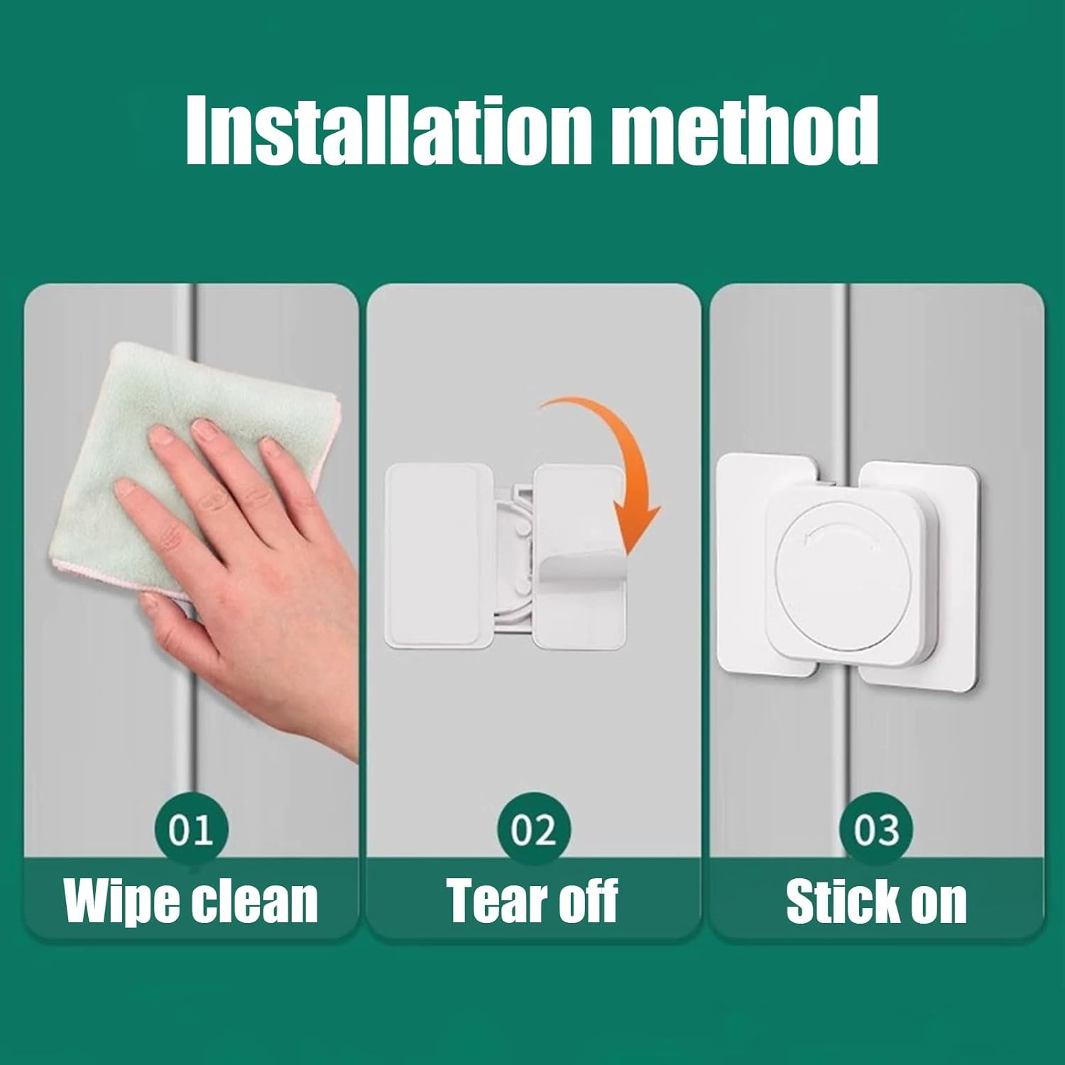 6 Child Safety Cabinets Locks for Fridge Baby Proof Cupboard Locks Drawer Lock for Home Kitchen Bathroom Cabinet Refrigerator Door Safety Strap Locks with Strong and Removable Adhesive No Tools and Drilling Required White image number 2